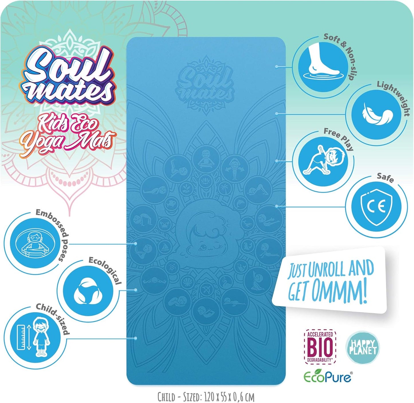 Yoga-Matte für Kinder, Blue