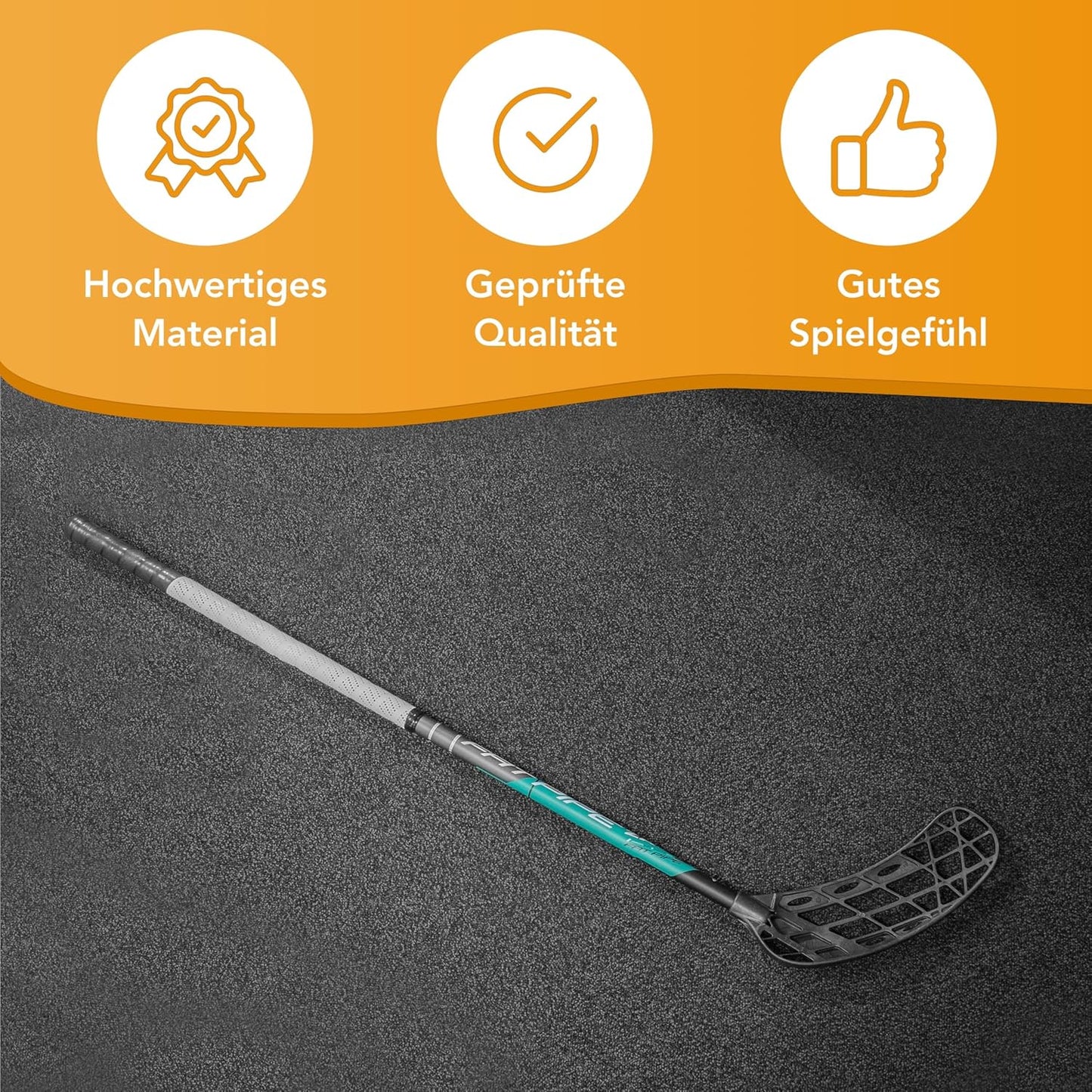 Floorball Schläger (82 cm, Linksauslage), rechte Hand oben (Linksauslage) Schaftlänge 82 cm Zentimeter