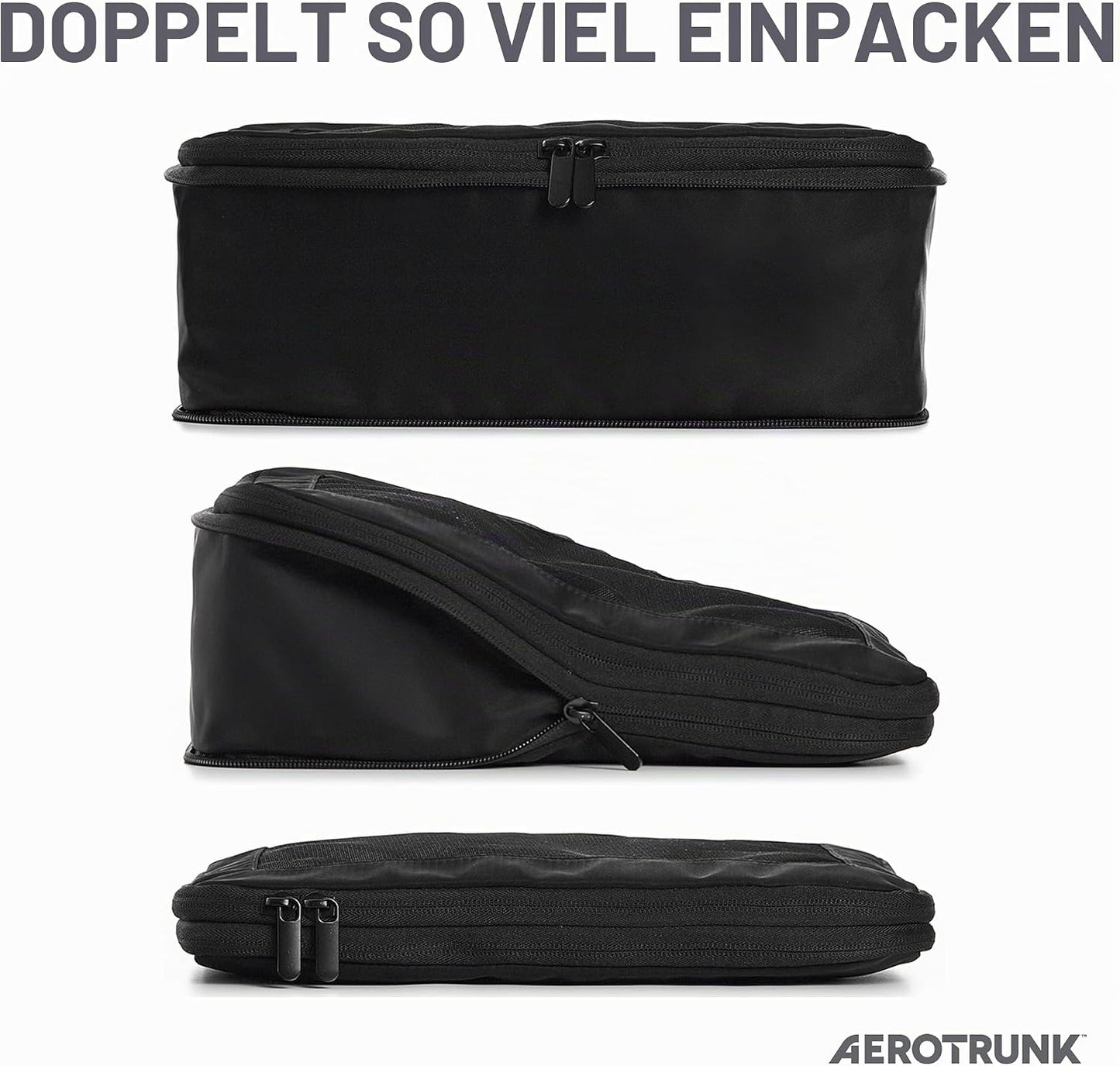 Kompressions-Verpackungswürfel-Set, 4-Pack Schwarz