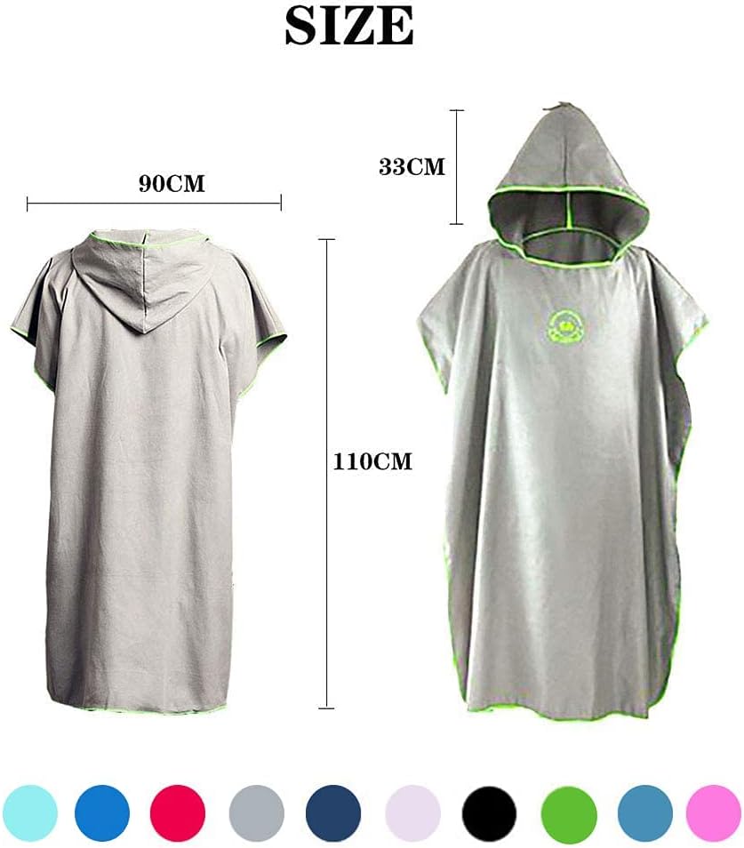 Surf Poncho mit Kapuze, Grau