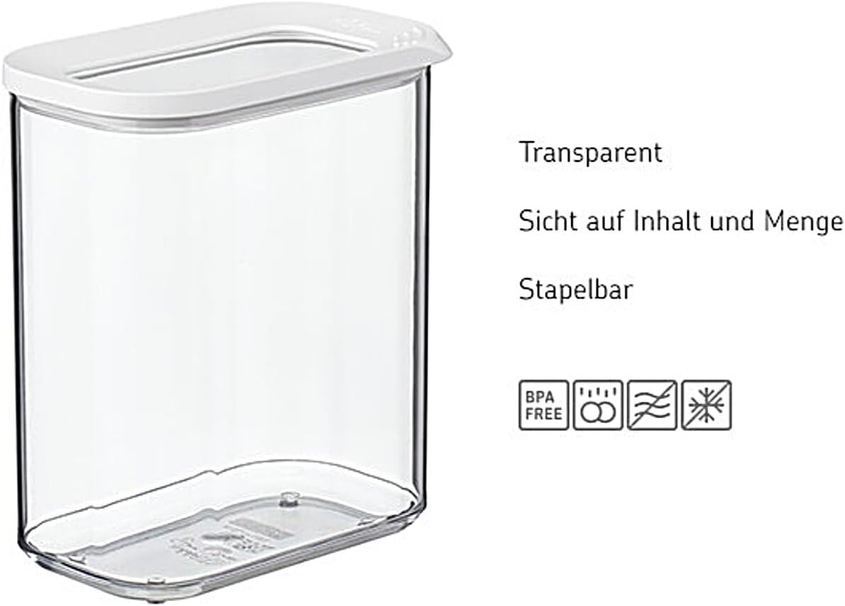 4-teiliges Vorratsdosen-Set mit Deckel, 1000 ml 4er Set Nordic Green