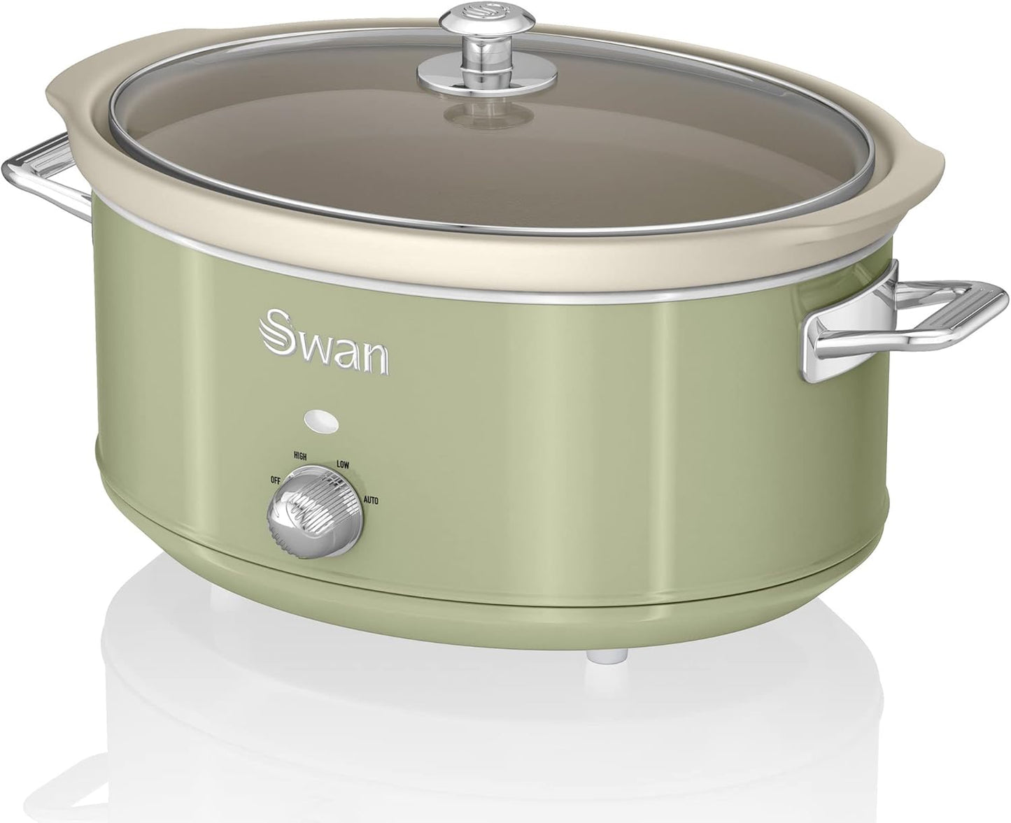 Retro Slow Cooker SF17031GNEU mit Keramik-Behälter 6,5L, Grün