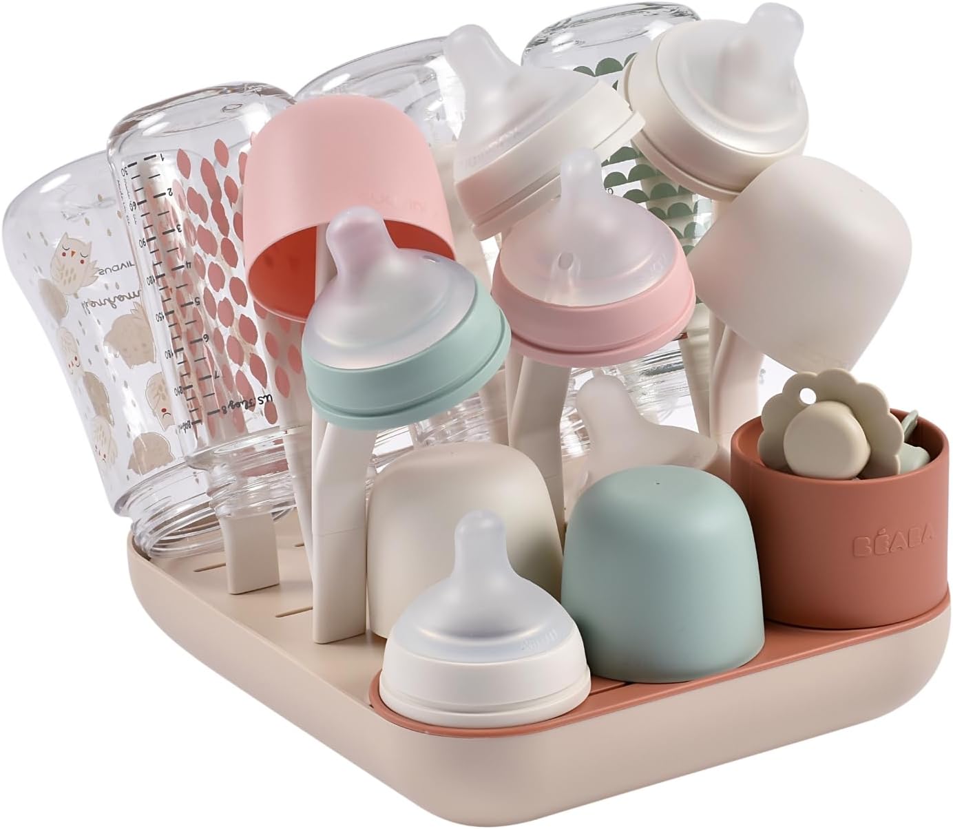 Modulares Abtropfgestell für Babyflaschen und Geschirr, Orange