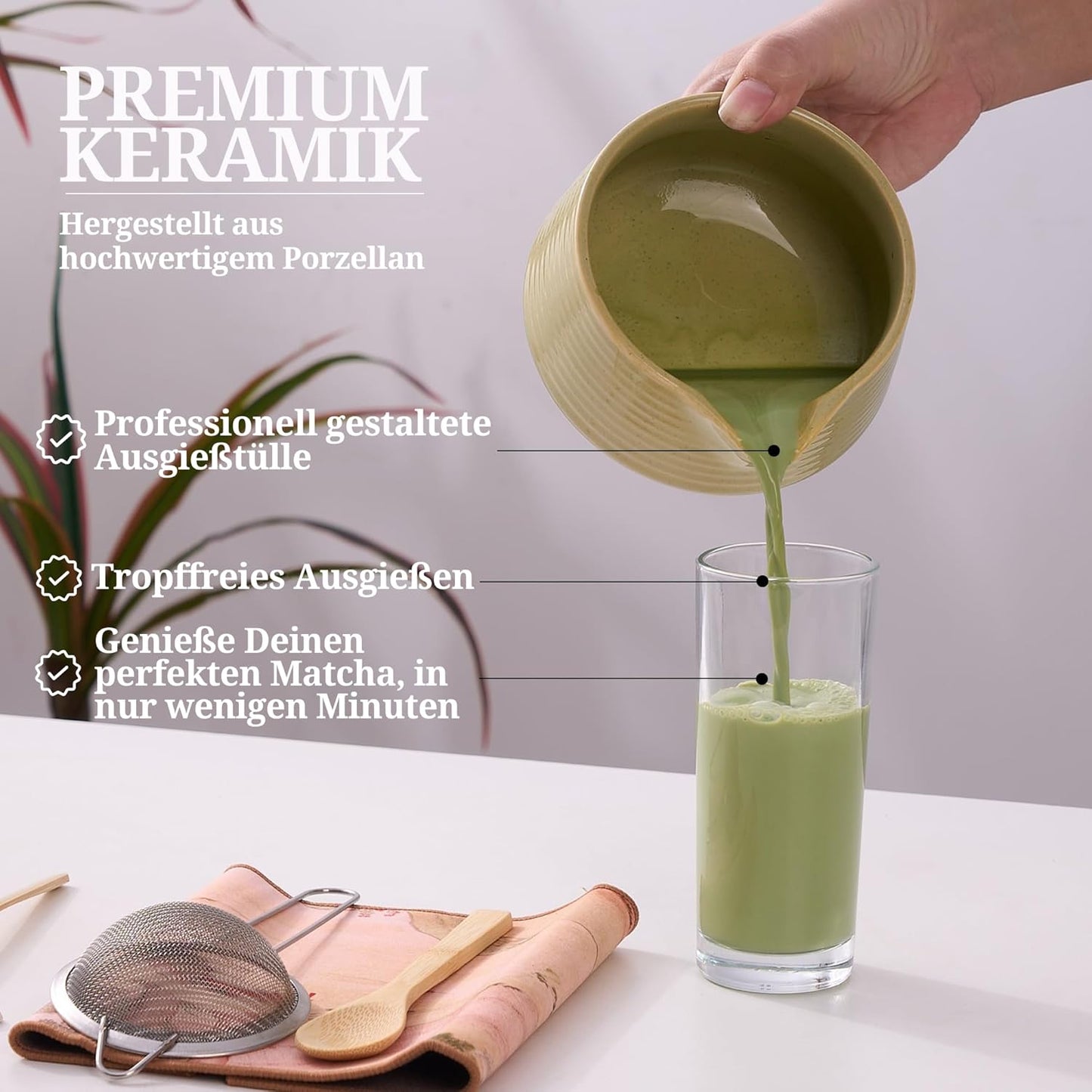8-teiliges Matcha-Tee-Set, 8 teilig Grün