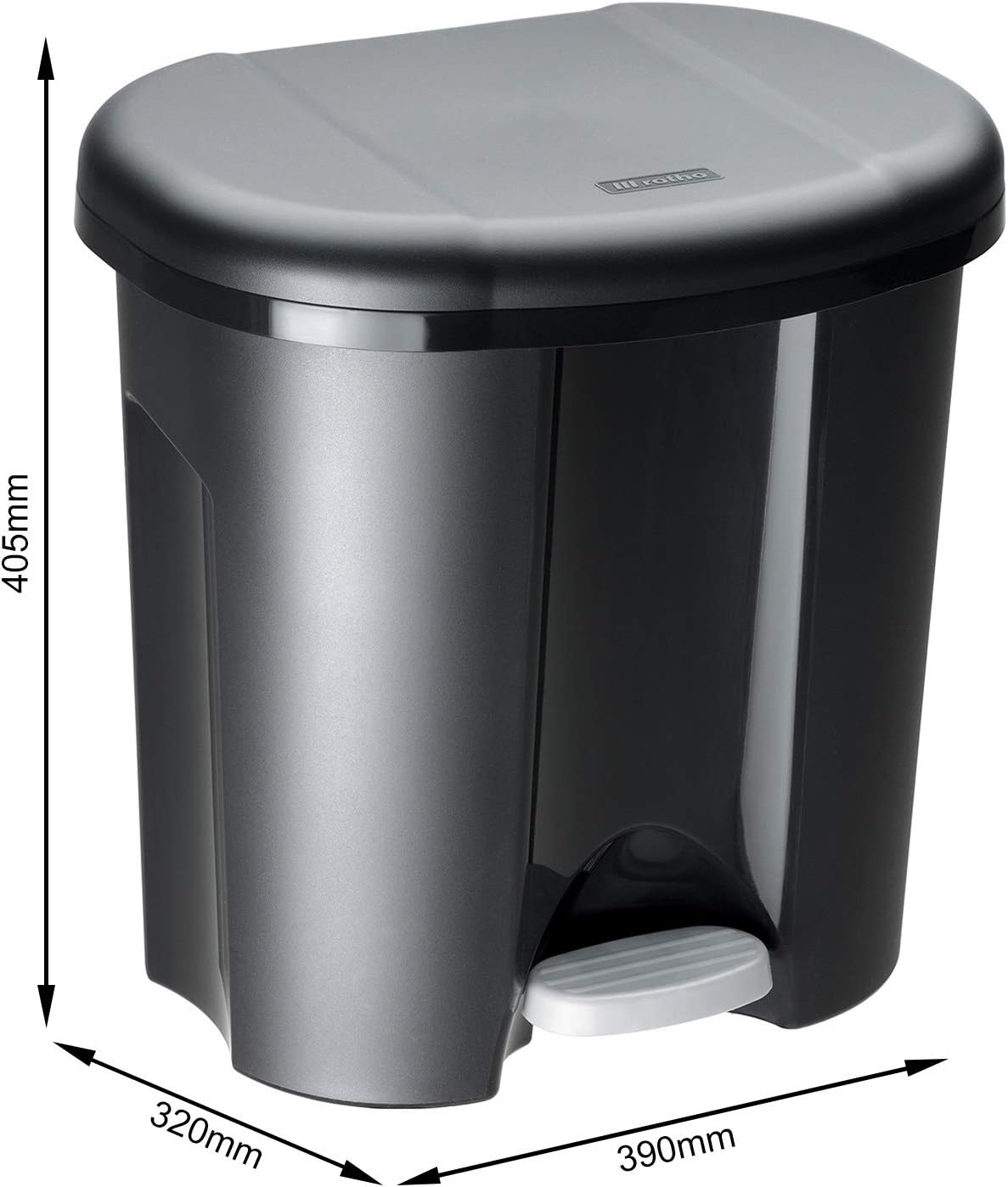 Duo Mülleimer, Duo 2 x 10l, Schwarz