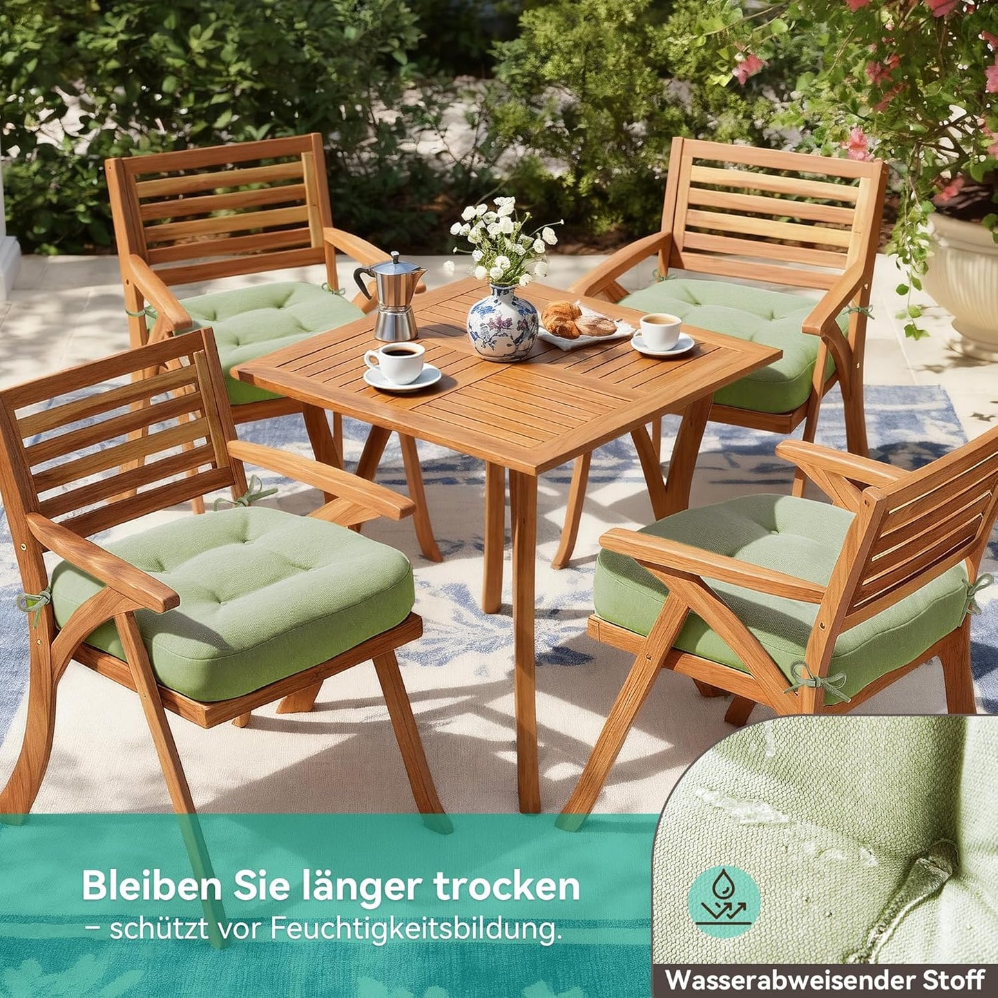 Memory Foam Sitzkissen, Salbeigrün 2er Pack