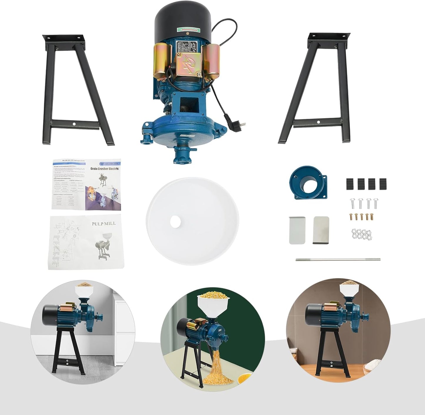 Getreidemühle mit Trichter, ‎W-ONE-1, Blau 2200