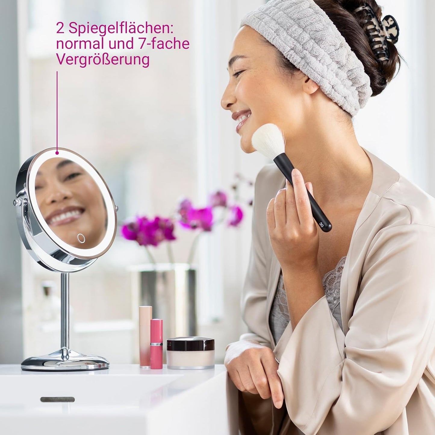 Kosmetikspiegel CM 844 mit LED & 7-facher Vergrösserung