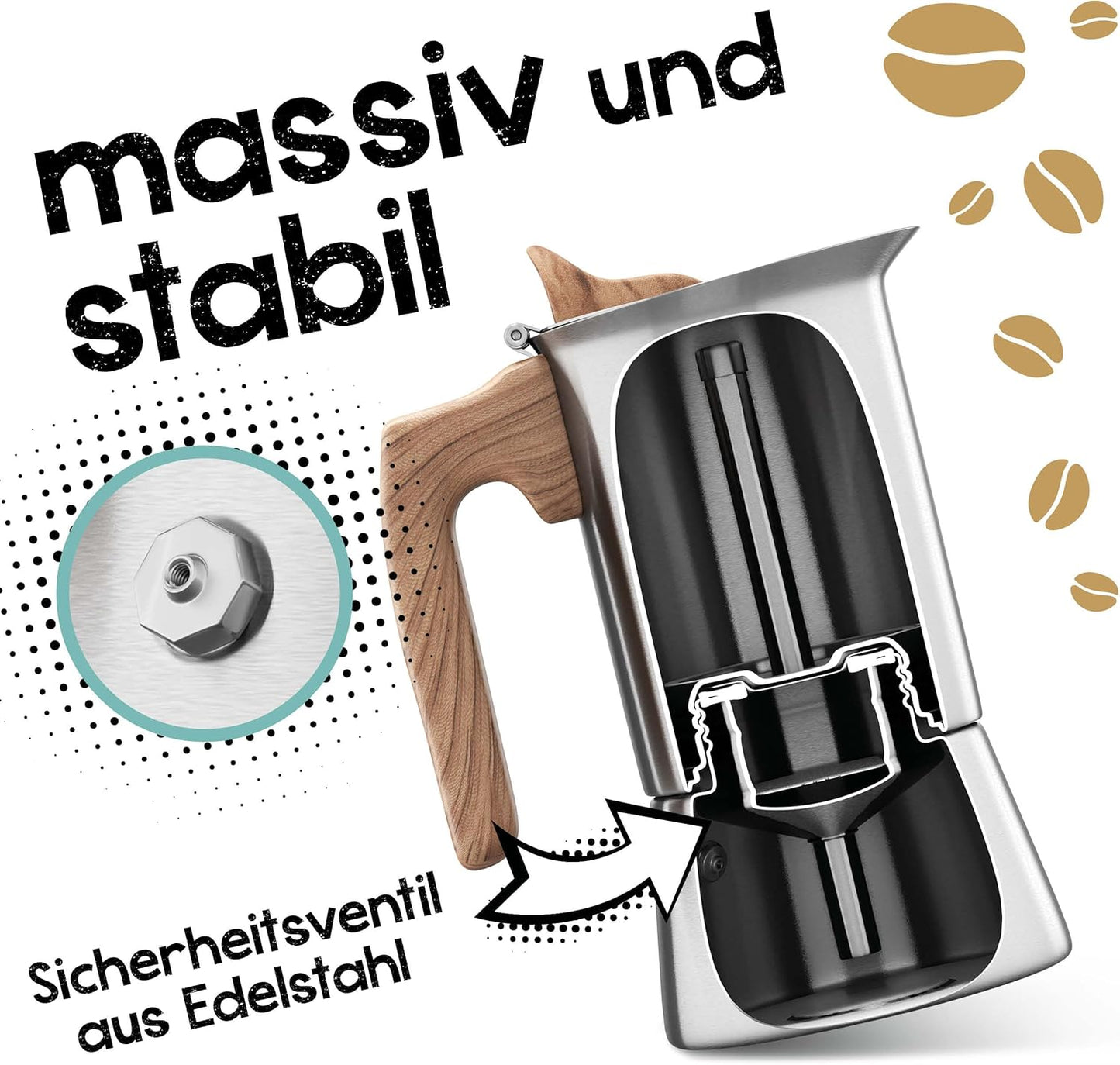 Espressokocher, 200ml, Espressomaker STYLE 200ml + Sieb