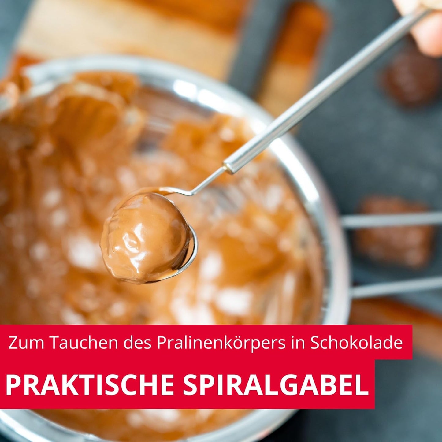 Schmelzschale und Tauchgabel-Set (3-teilig), Tauchgabelset + Schmelzschale