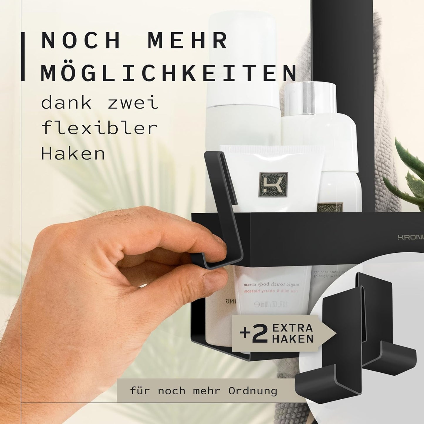 Duschablage zum Hängen, Schwarz