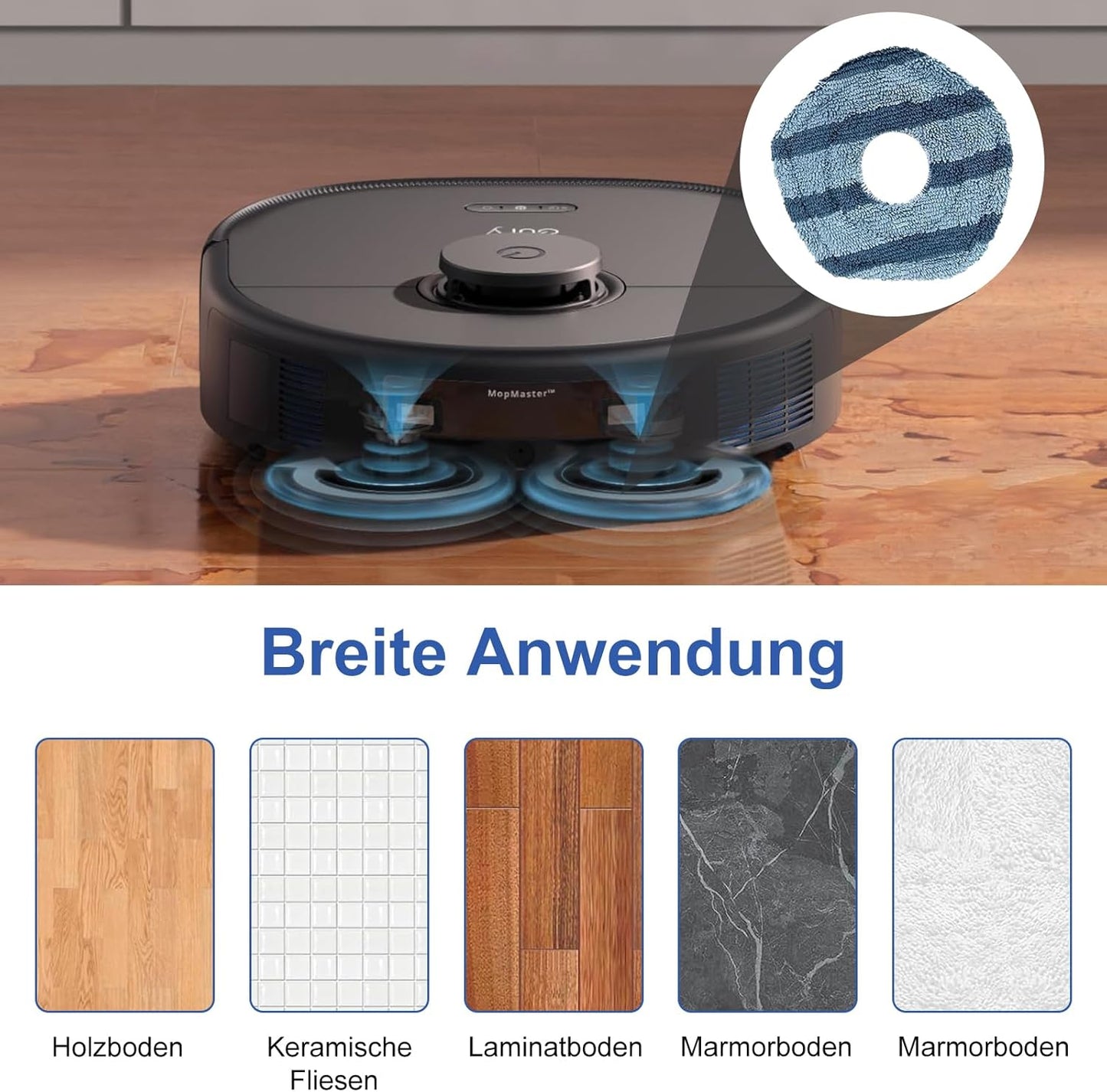 8 Stück Wischtücher Ersatzset für Eufy X10 Pro/X9 Pro, Wischpad für Eufy X10 Pro Omni