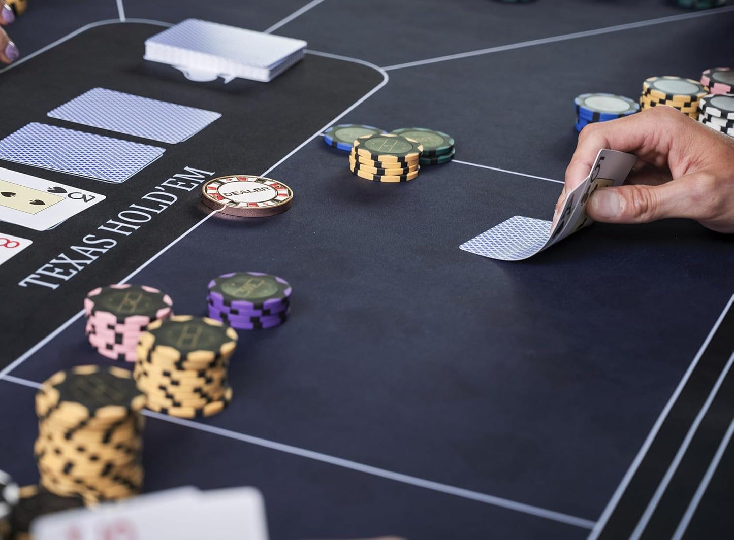 Rutschfeste Pokermatte, Blau 120x60cm