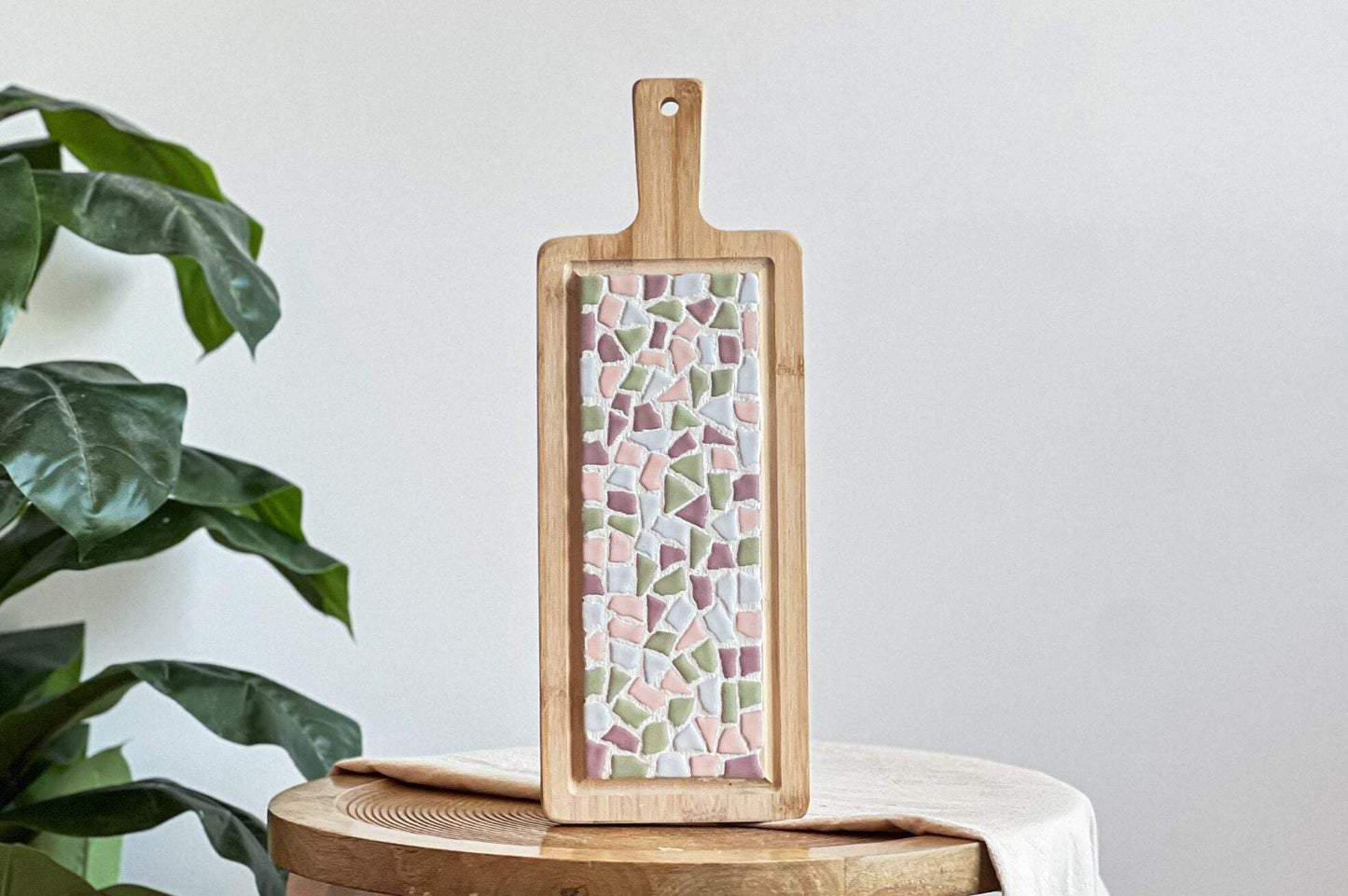 DIY Mosaik Servierbrett, Pastell
