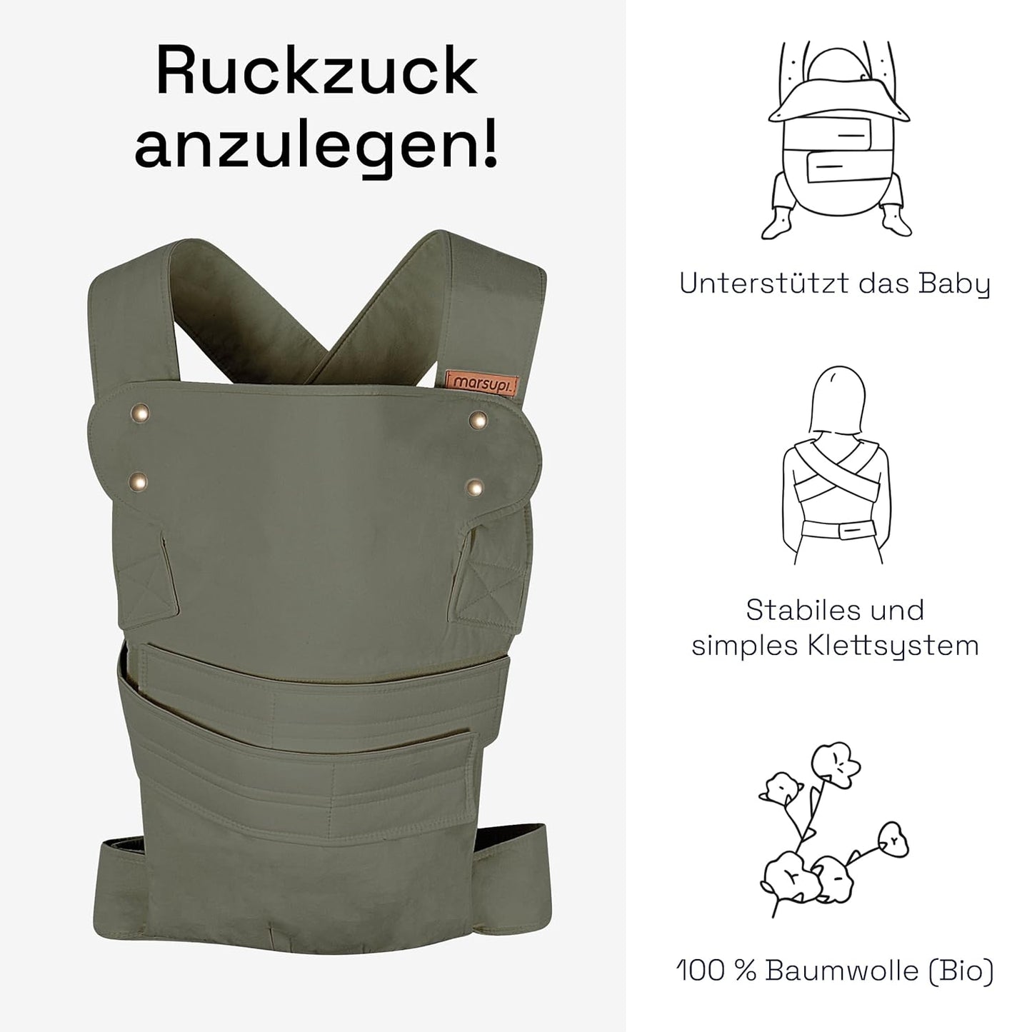 Babytrage, Classic Large Classic / olive