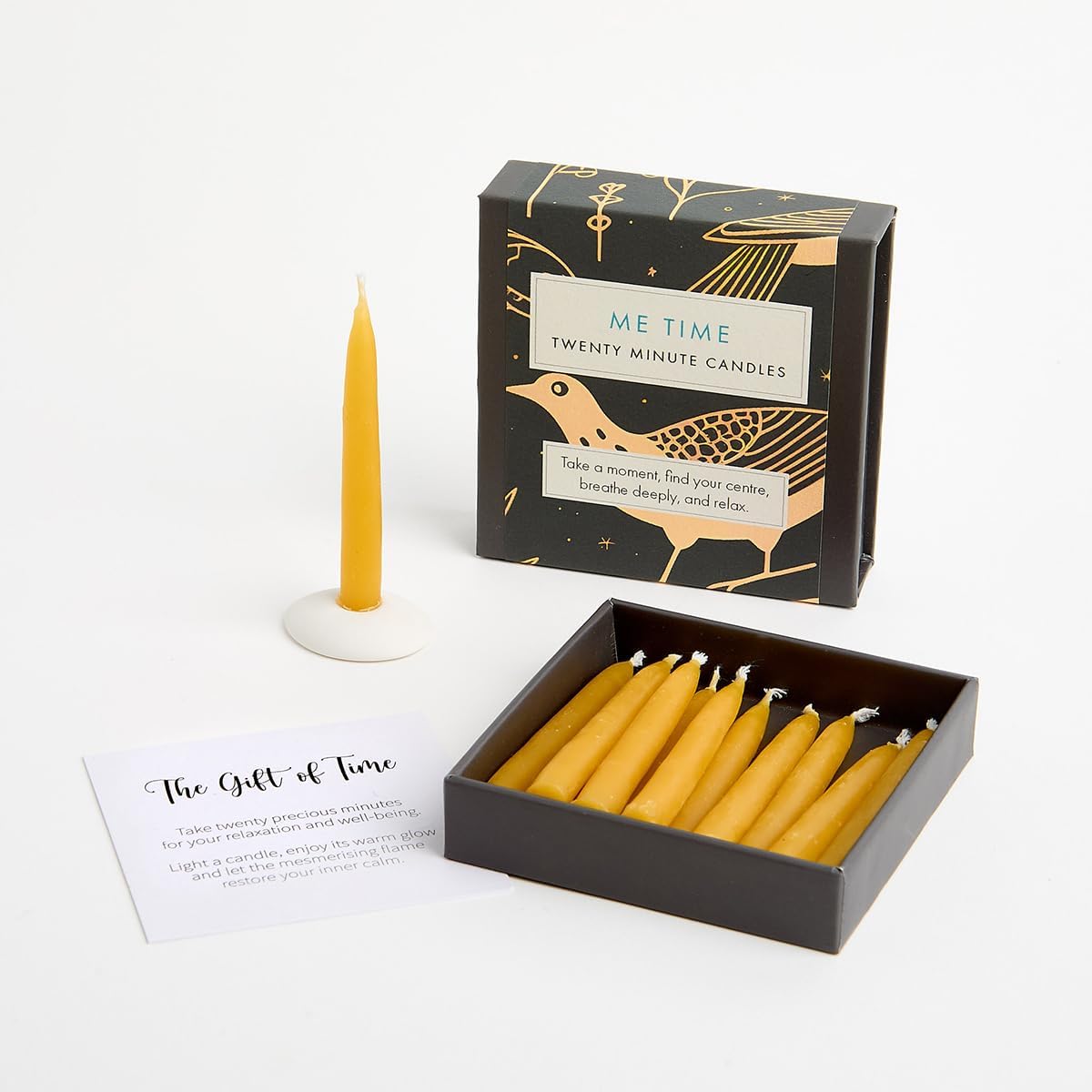 Kerzen-Set mit Keramikständer (12 Stück)