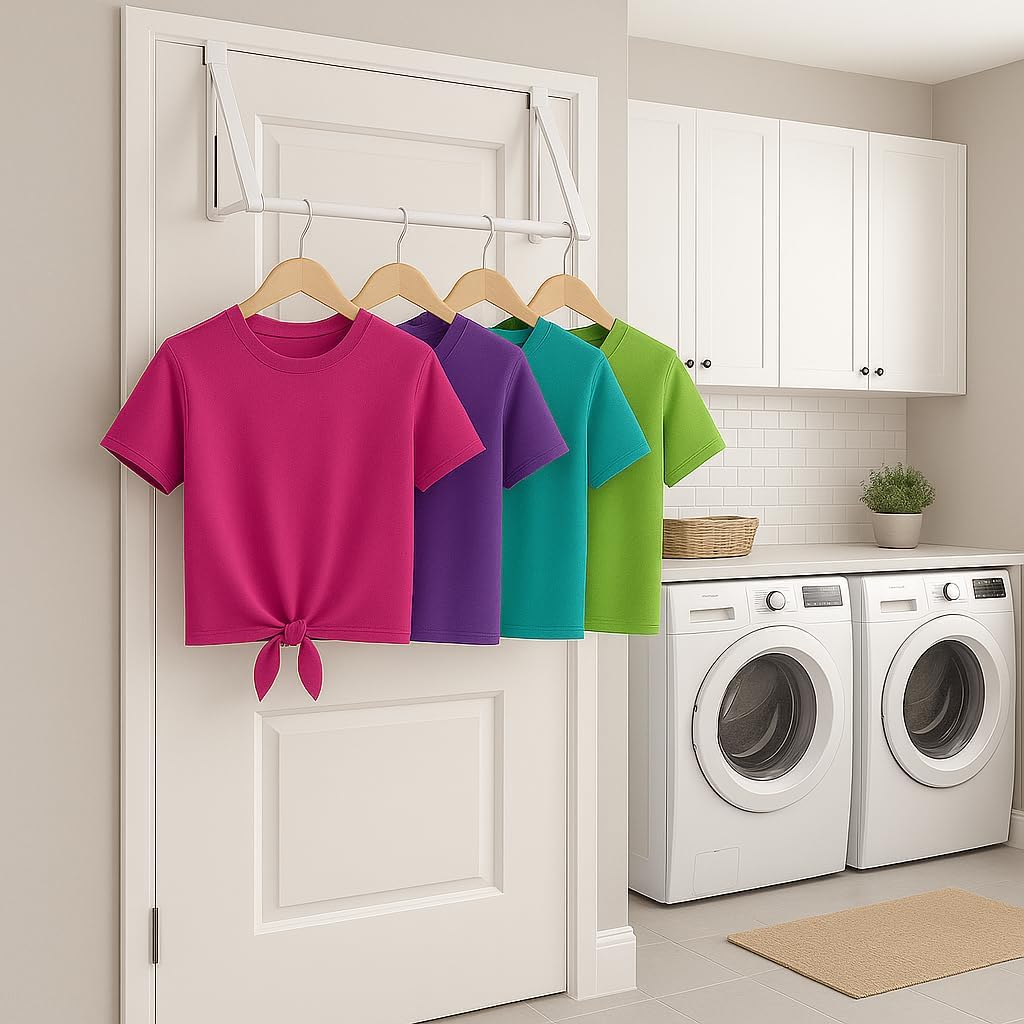 Erweiterbarer Kleiderständer für Türen und Schränke, Double Hanger with Rod Weiß