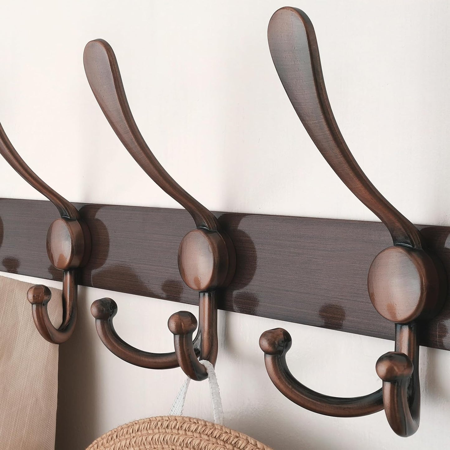Garderobenleiste mit 8 Haken, 1 Antikes Kupfer