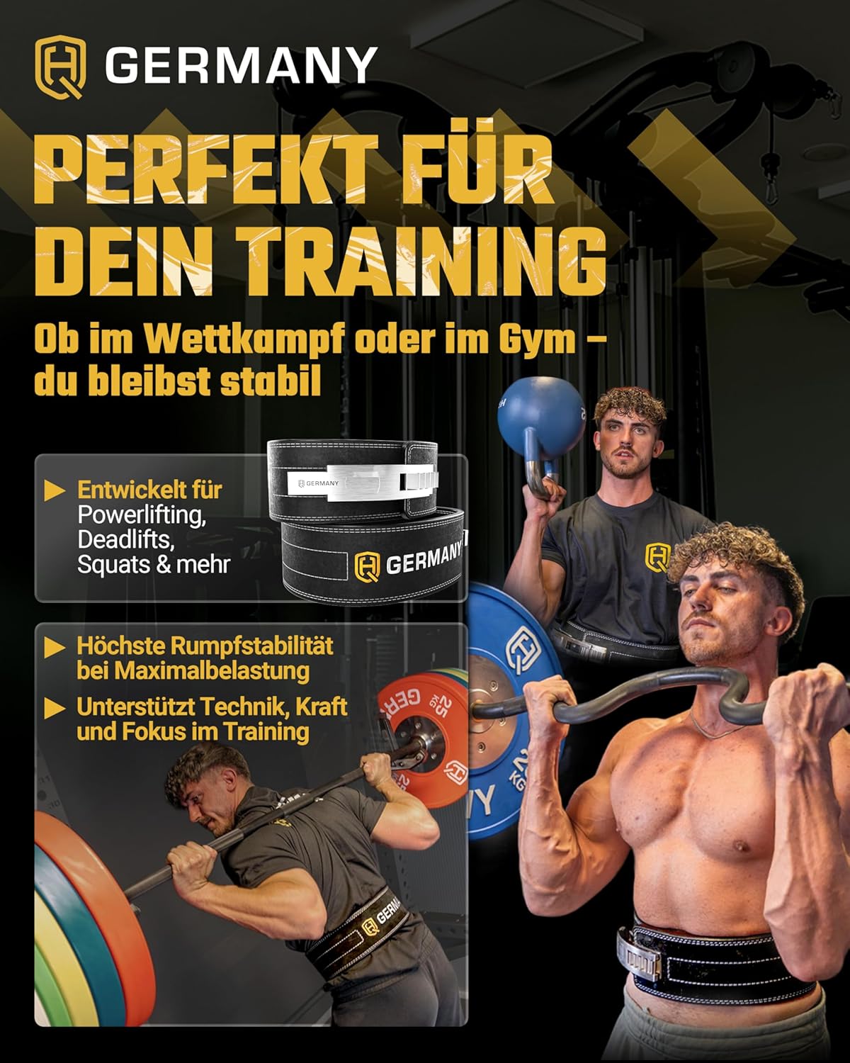 Gewichthebergürtel aus Leder, Powerlifting - 10mm M