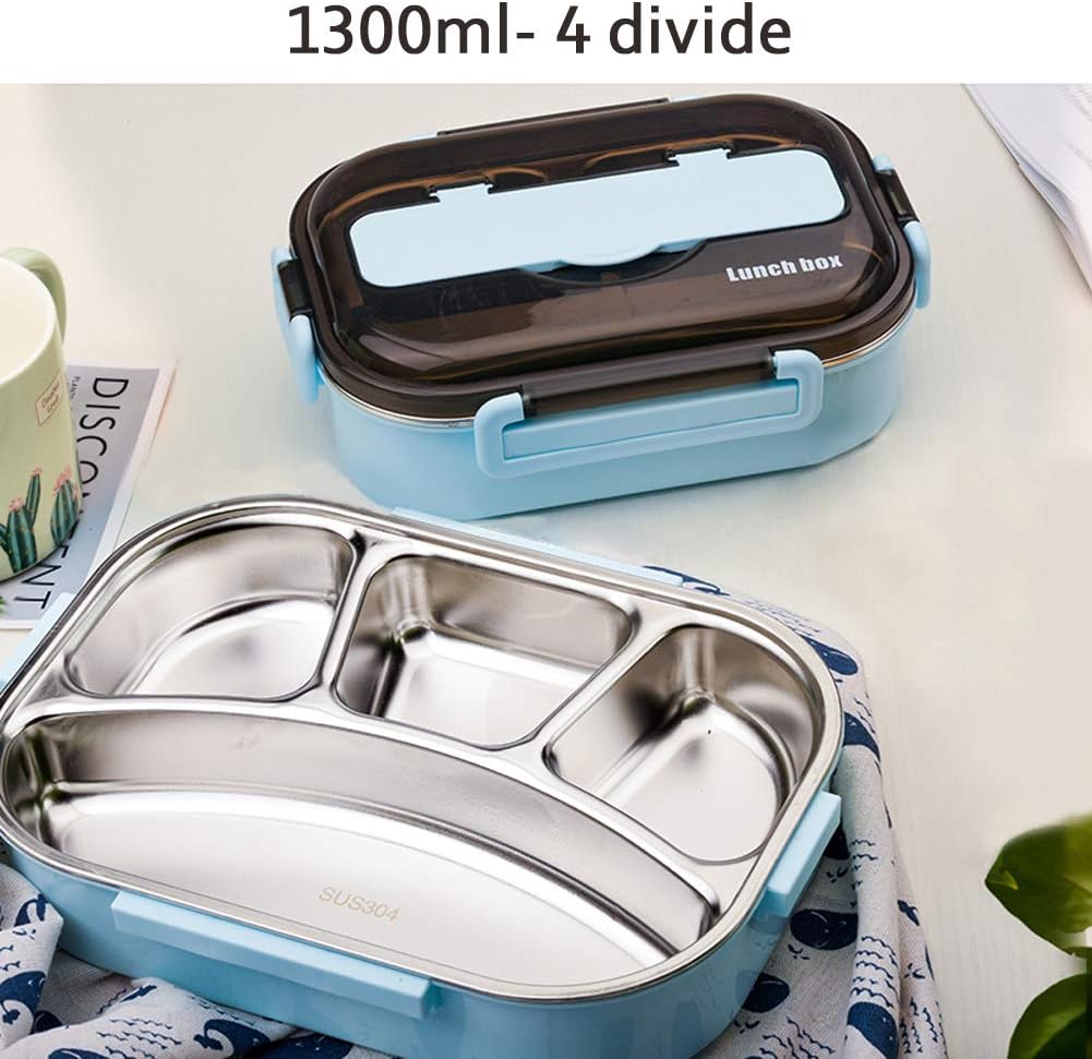 Lunchbox mit 4 Fächern, Blau, 4 Fach