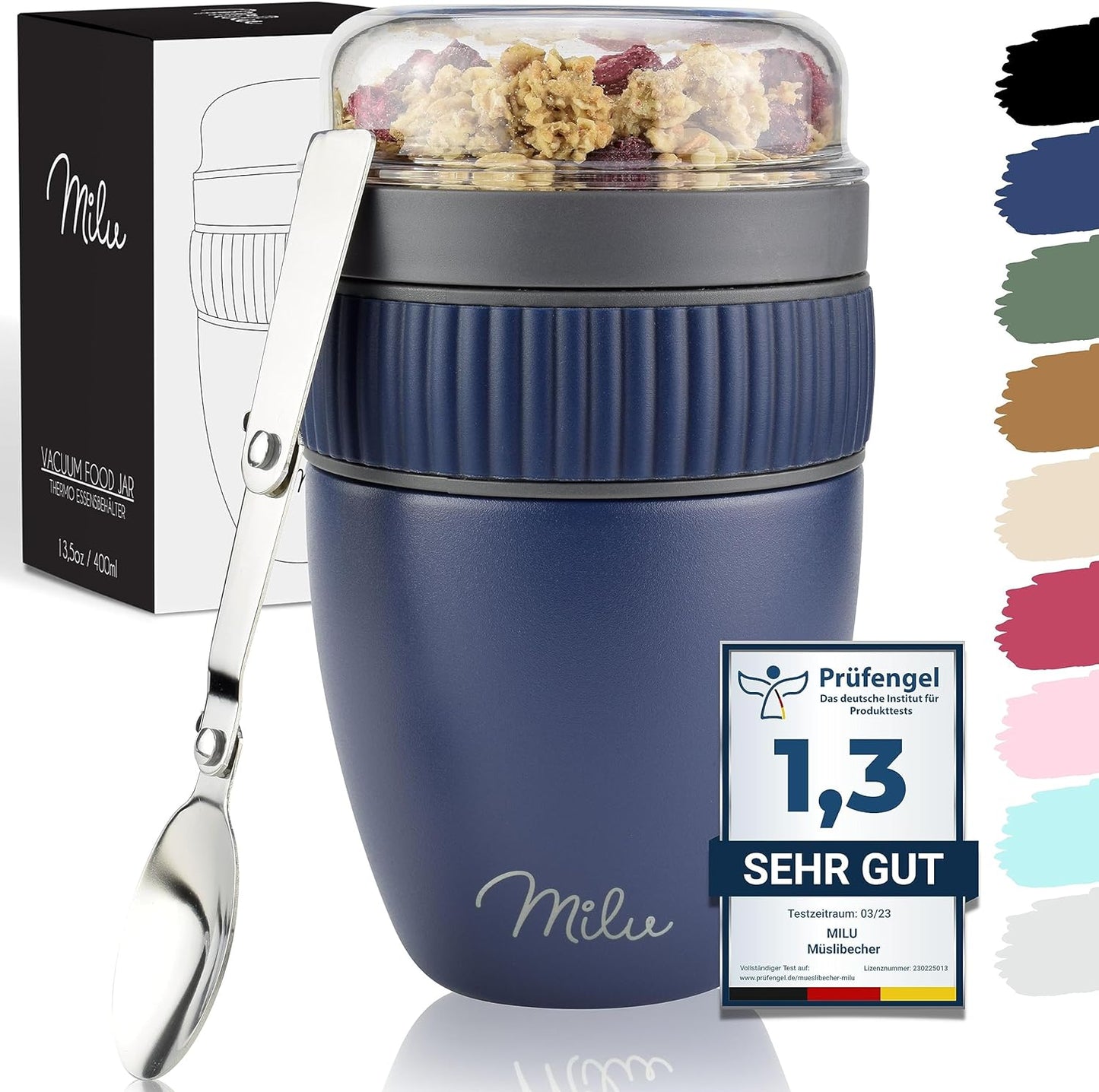 Müslibecher to go, Navyblau, 400 ml