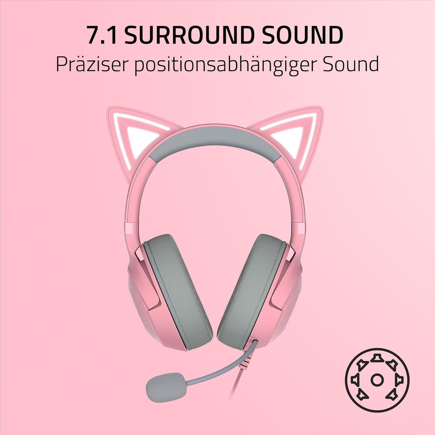 Kraken Kitty V2 RGB-Headset mit Katzenohren, Quartz Kraken Kitty V2