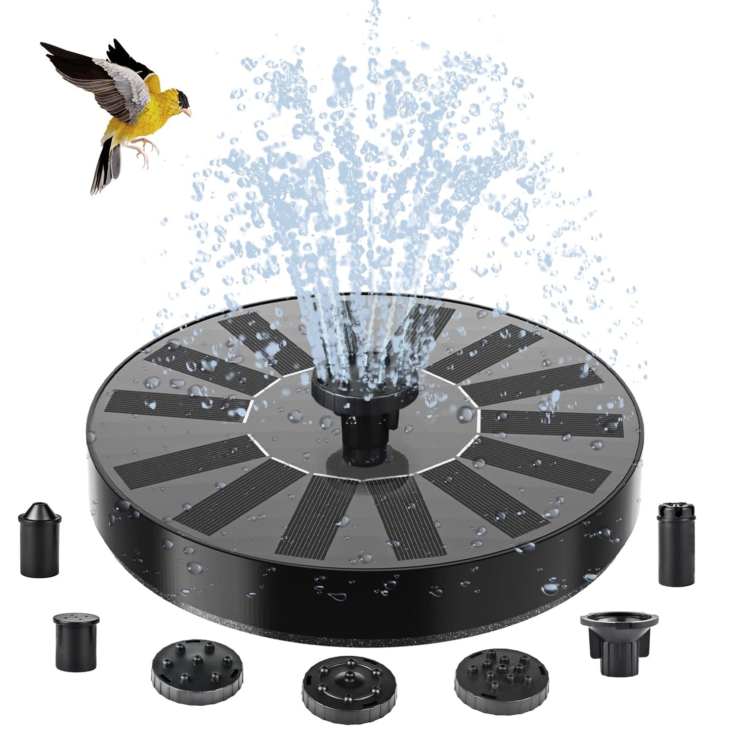 Solar Springbrunnen mit 6 Fontänen-Effekten