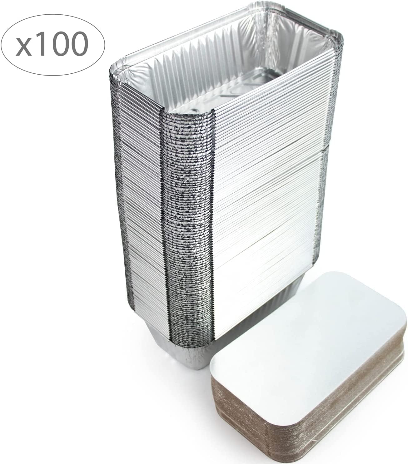 100 Stück Einweg-Aluschalen mit Deckel, BO930-100