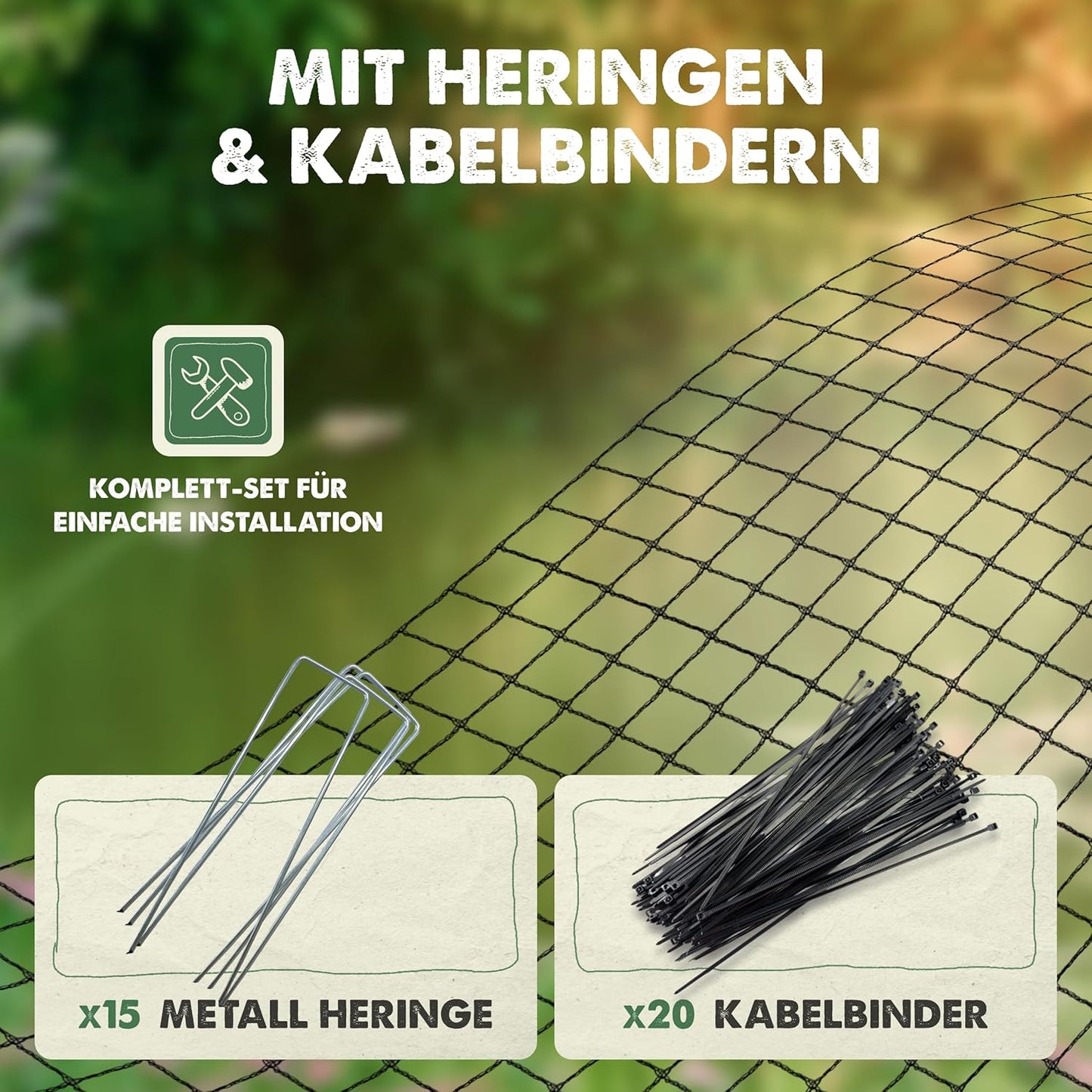 Feinmaschiges Teichnetz 5x5m, UV-beständig, 5 x 5 m