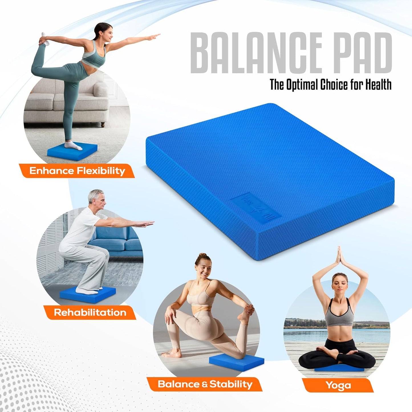 XL Balance Pad für Fitness-Workout, Blau XL - 48.26 x 38.1 x 5.72 cm
