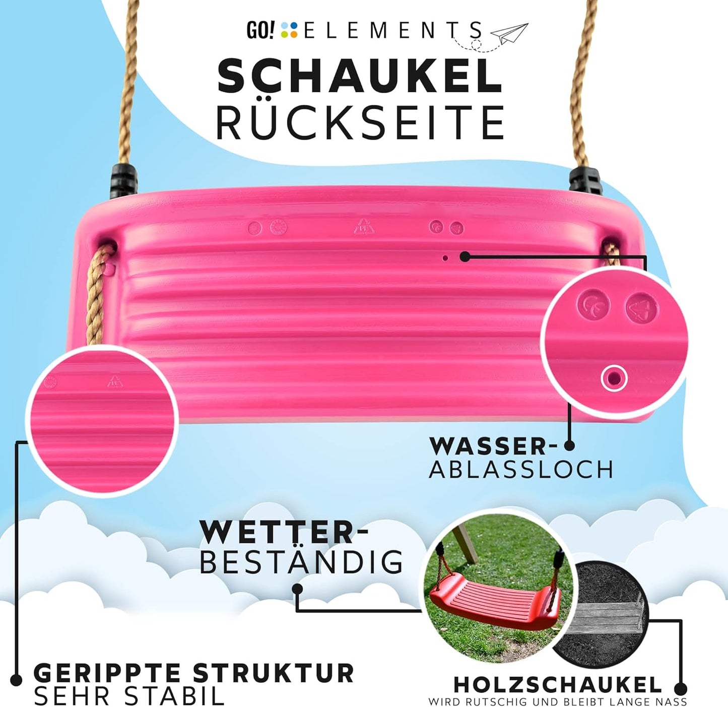 Höhenverstellbare Kinderschaukel Sky Stormer, Rosa