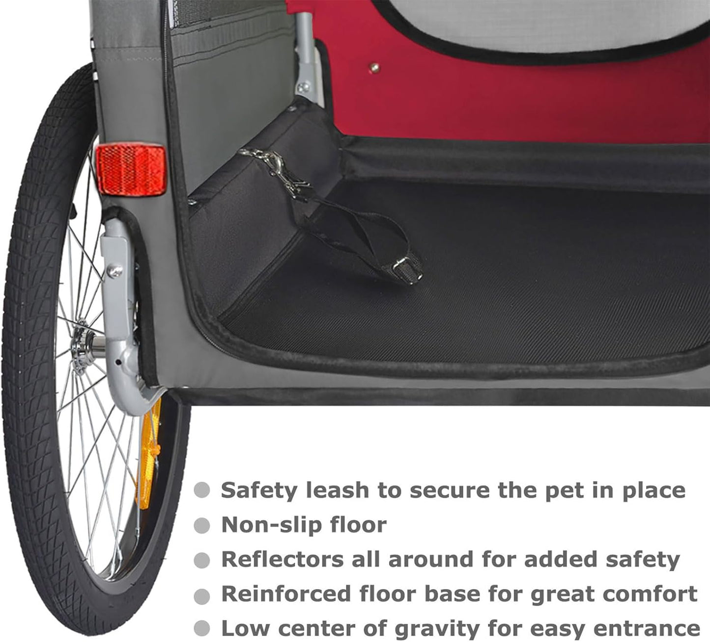 Premium XL Hundefahrradanhänger bis 45 kg, ROT