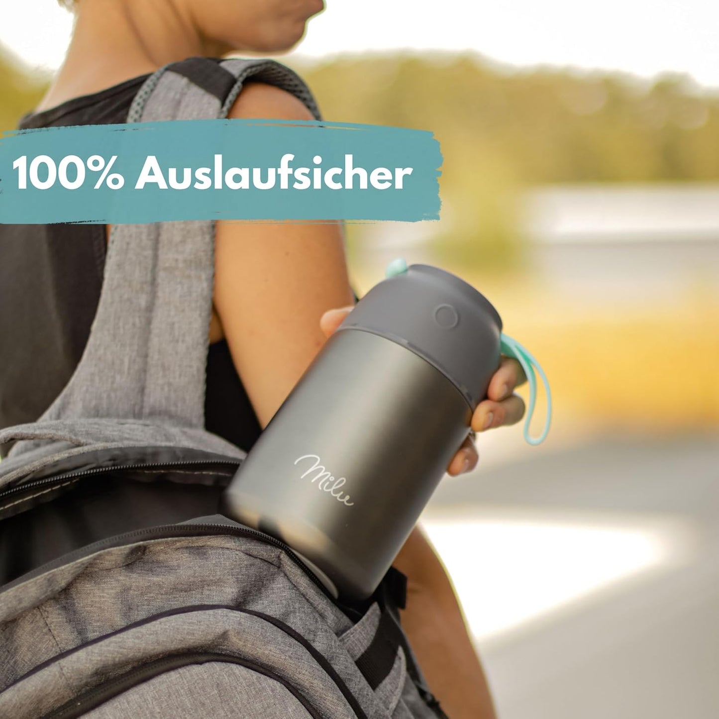 Thermobehälter für Essen, Grau 450ml