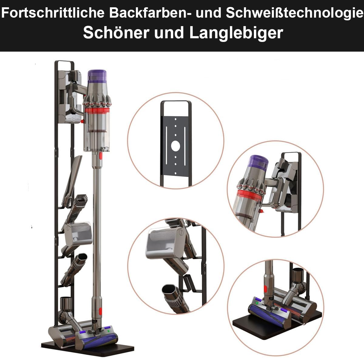 Staubsaugerständer für Dyson, Schwarz