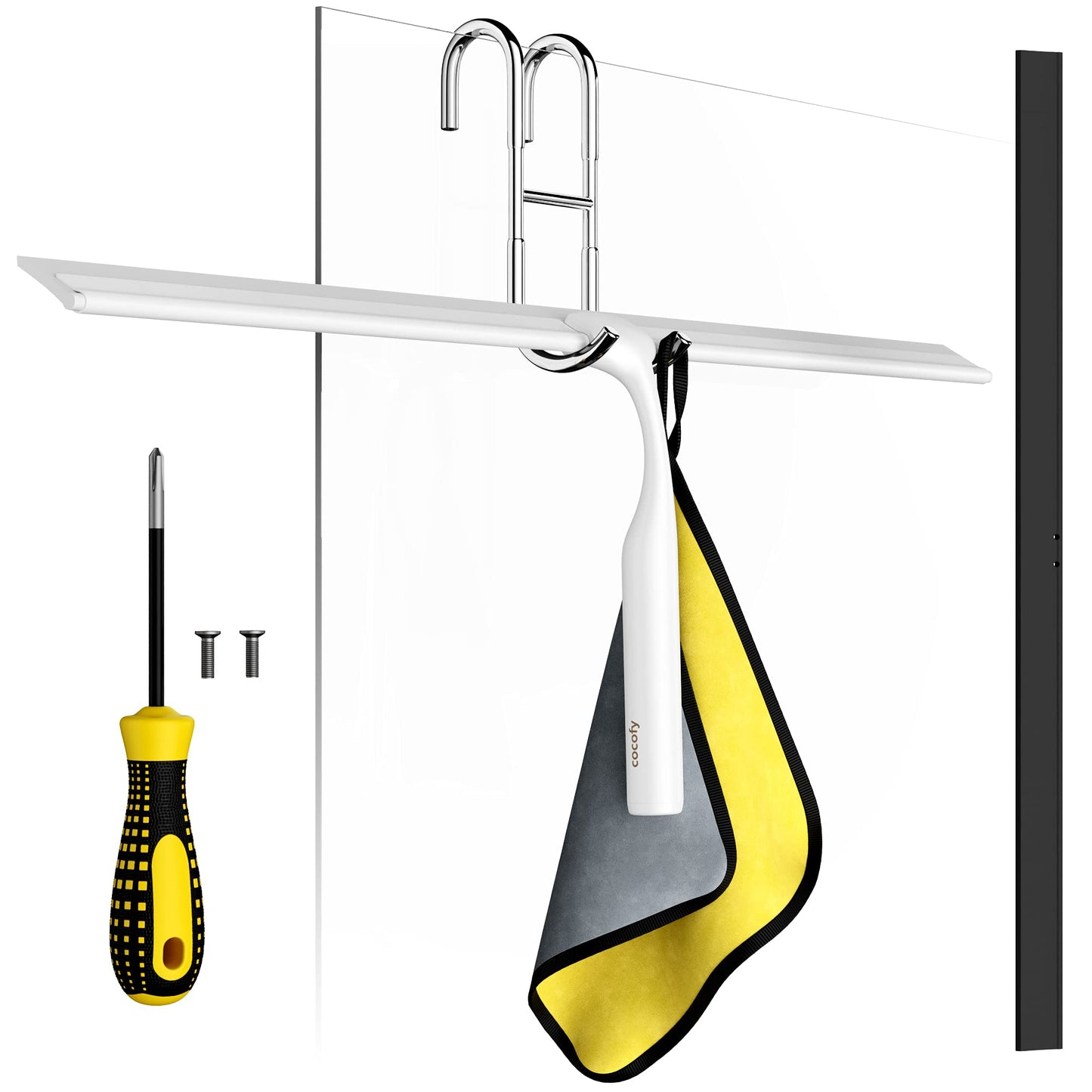Duschkabinenabzieher, Weiss 45 cm breit