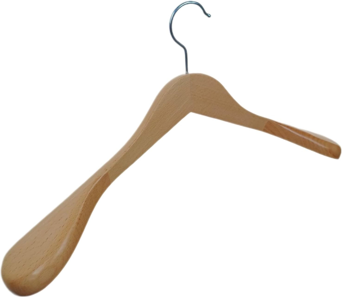 Holzbügel aus Buchenholz für Garderobe, Natur Lackiert, Standard Buche 6 cm