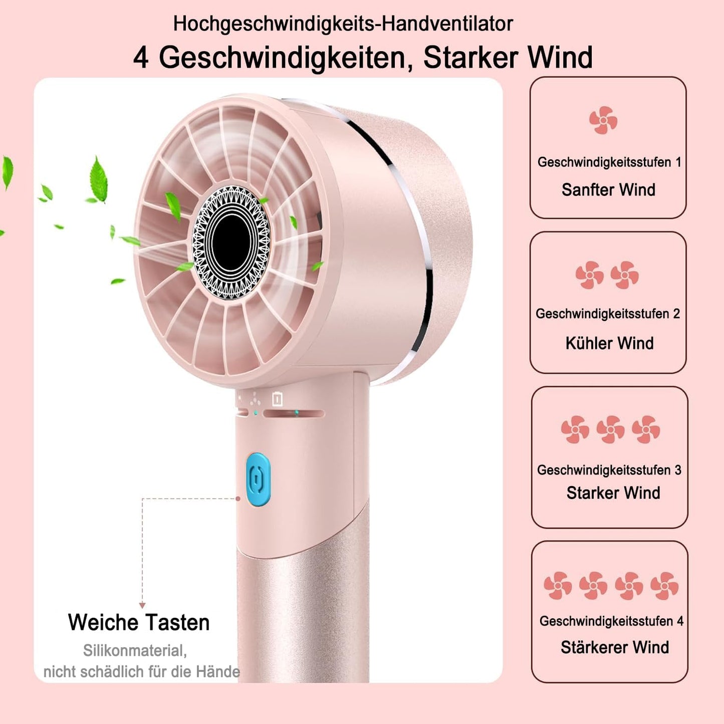 Mini-Handventilator, Rosa