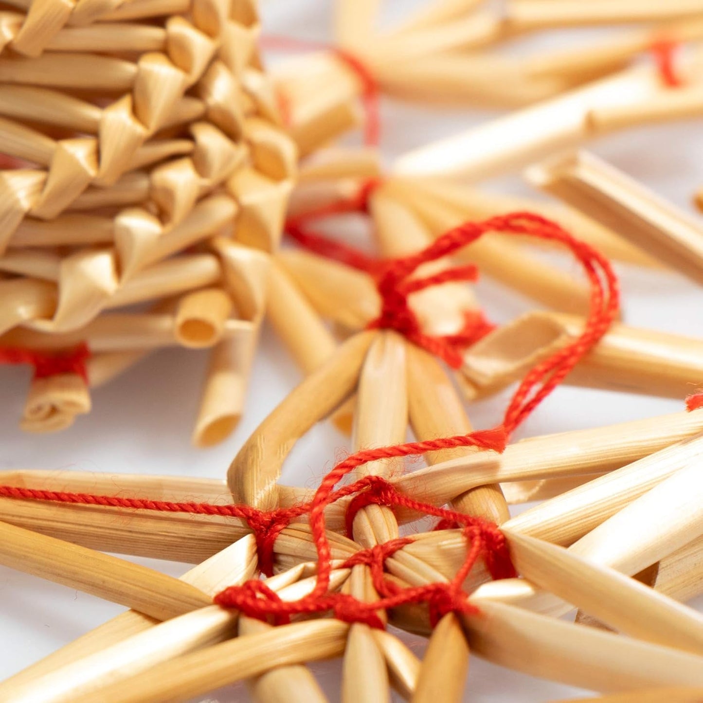 Strohsterne Christbaumschmuck-Set, Gold