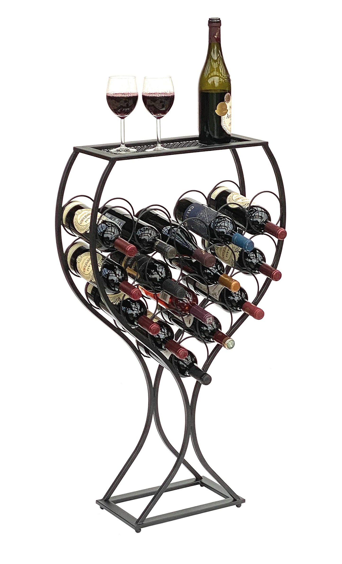 Weinregal im Weinglas-Design für 15 Flaschen