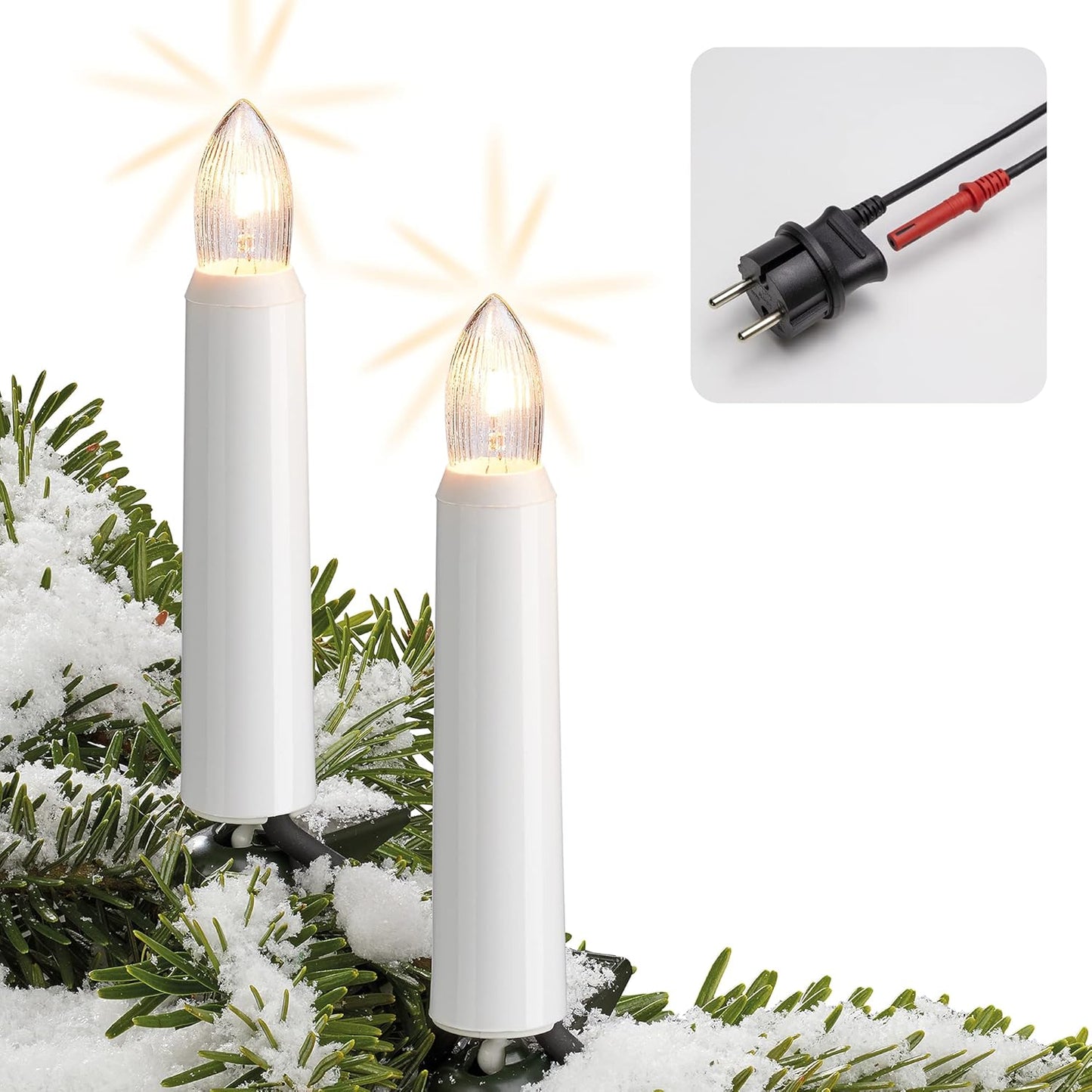 Weihnachtsbaum-Lichterkette mit 30 Kerzen), 32 m (30 BS) / Filament | Warm Weiss