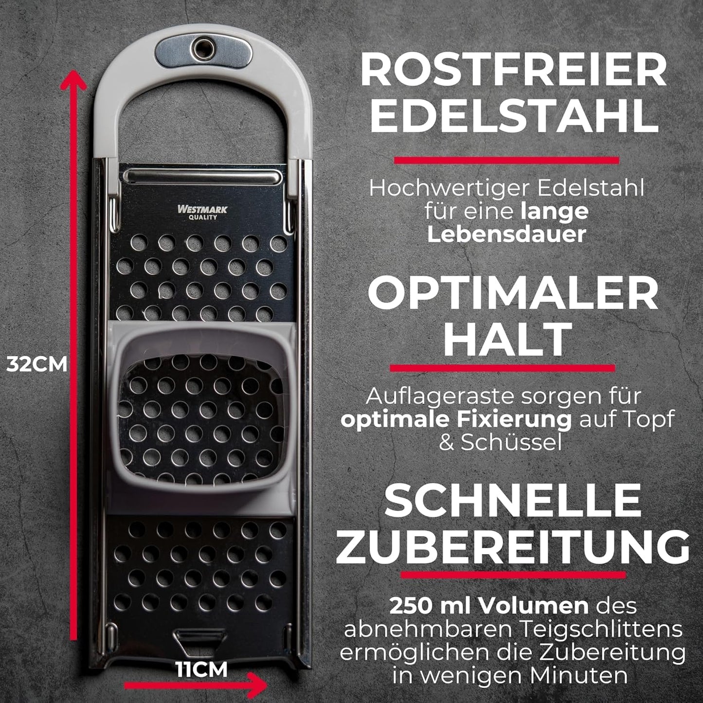 Spätzlehobel mit Teigschlitten, Knöpfle