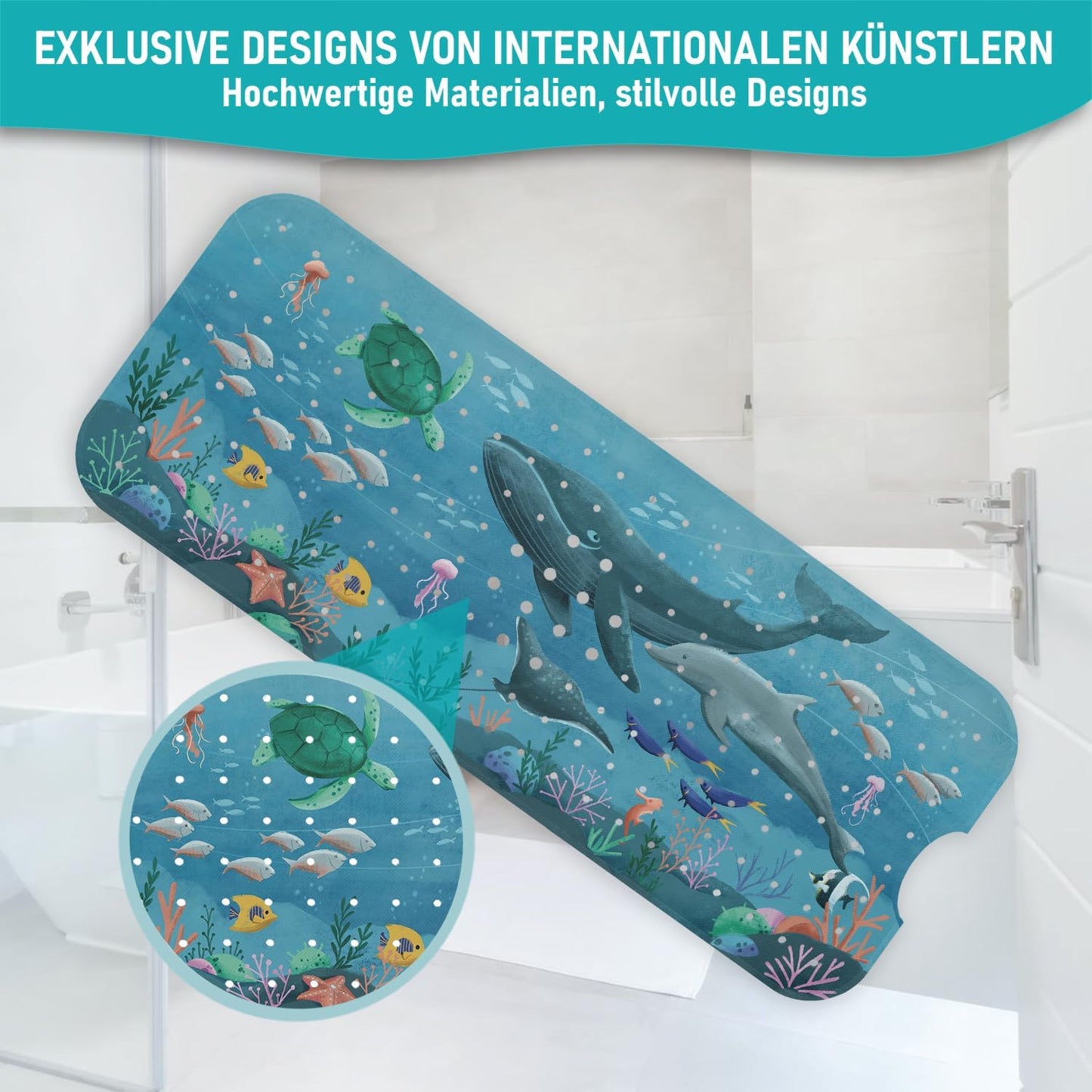 Rutschfeste Badewannenmatte, 100x40 cm, Badewannenmatte Unterwasser