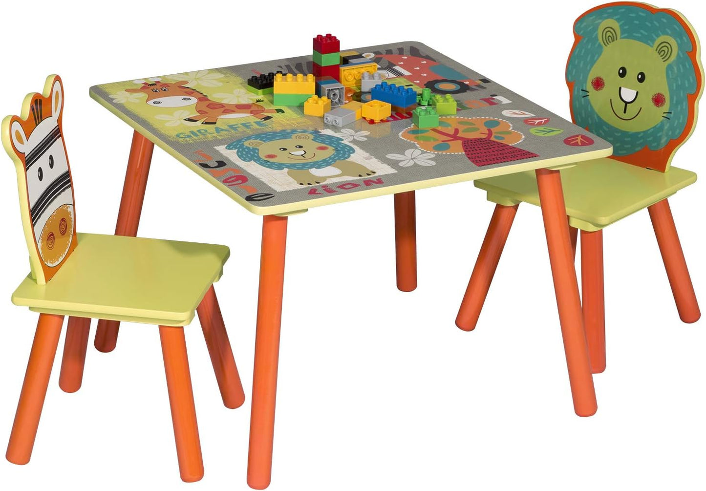 Kindersitzgruppe mit 2 Stühlen, abgerundete Ecken