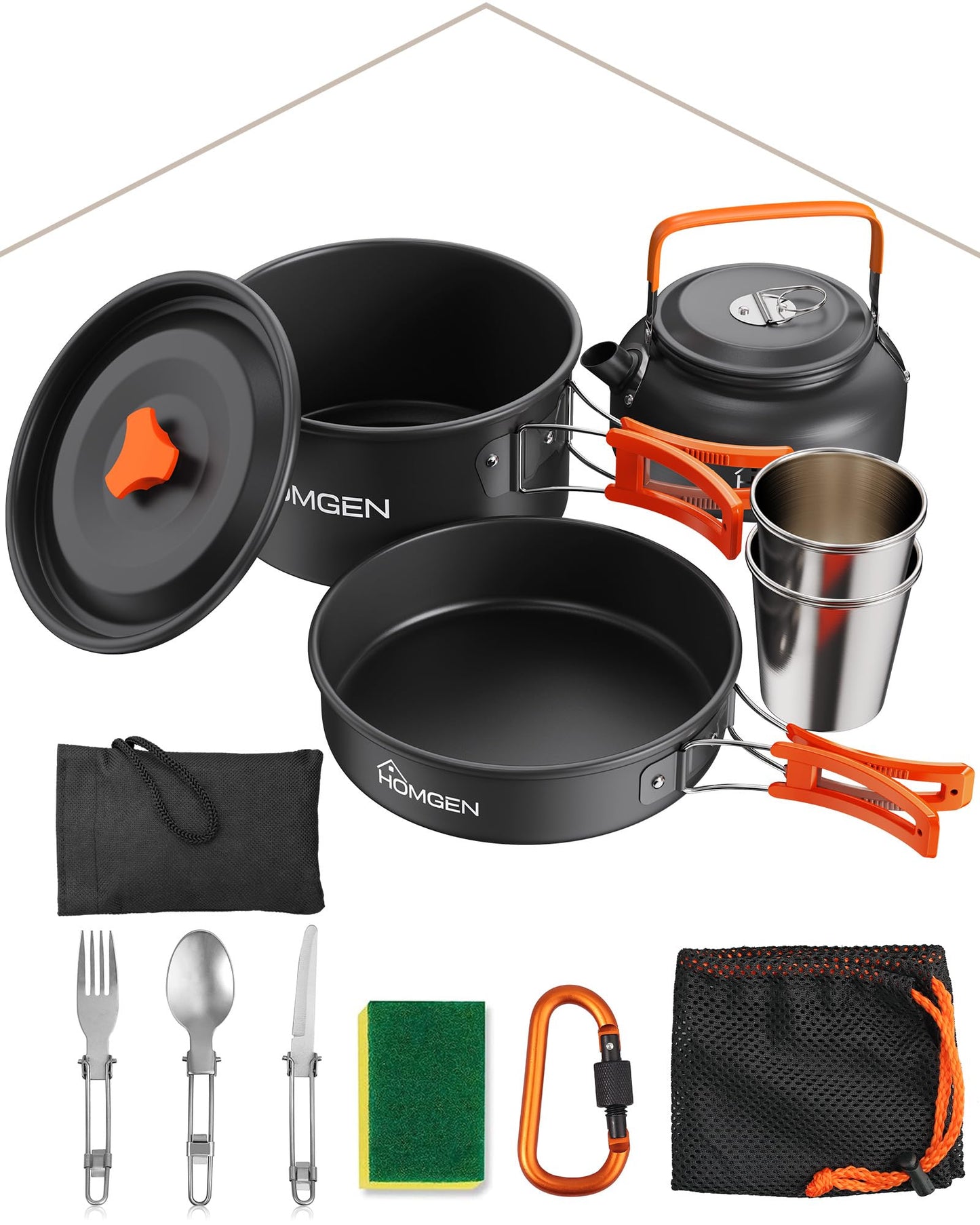 Camping-Kochset, Orange