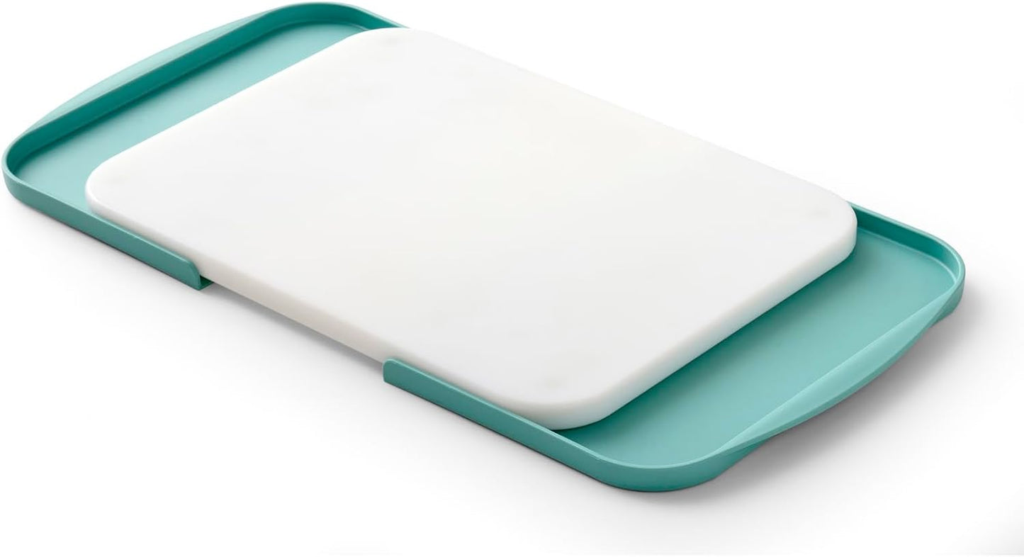 Separa Schneidebrett mit Auffangschalen, Nordic Green 39.5L x 26.8B cm