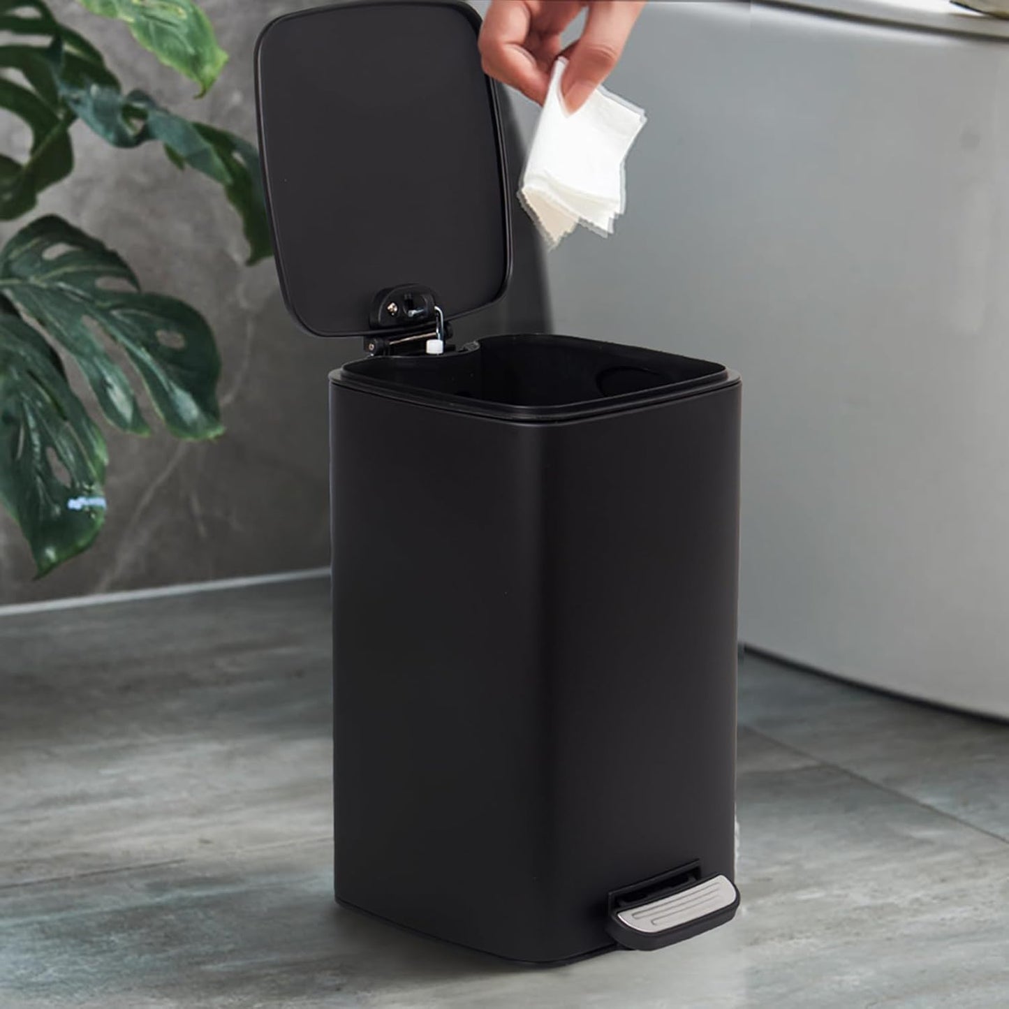 Kosmetikeimer mit Soft-Close-Deckel, (8L) 24 x 19,5 x 33 cm Schwarz