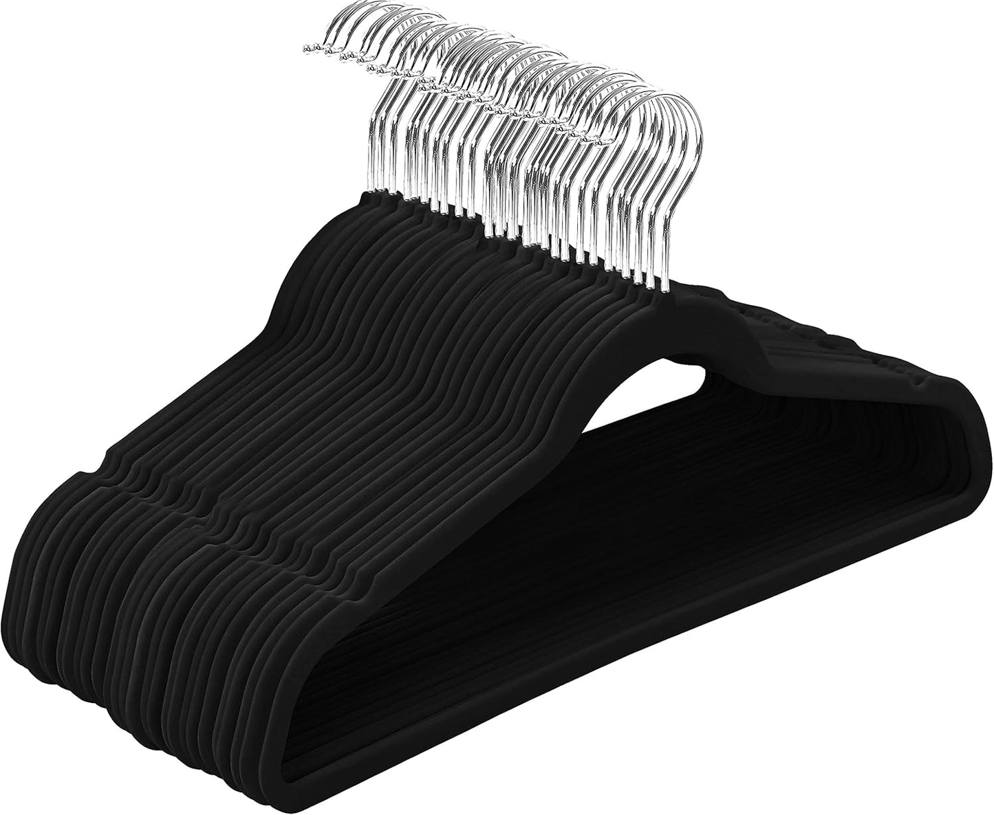 Antirutsch-Kleiderbügel, 50er Pack Schwarz