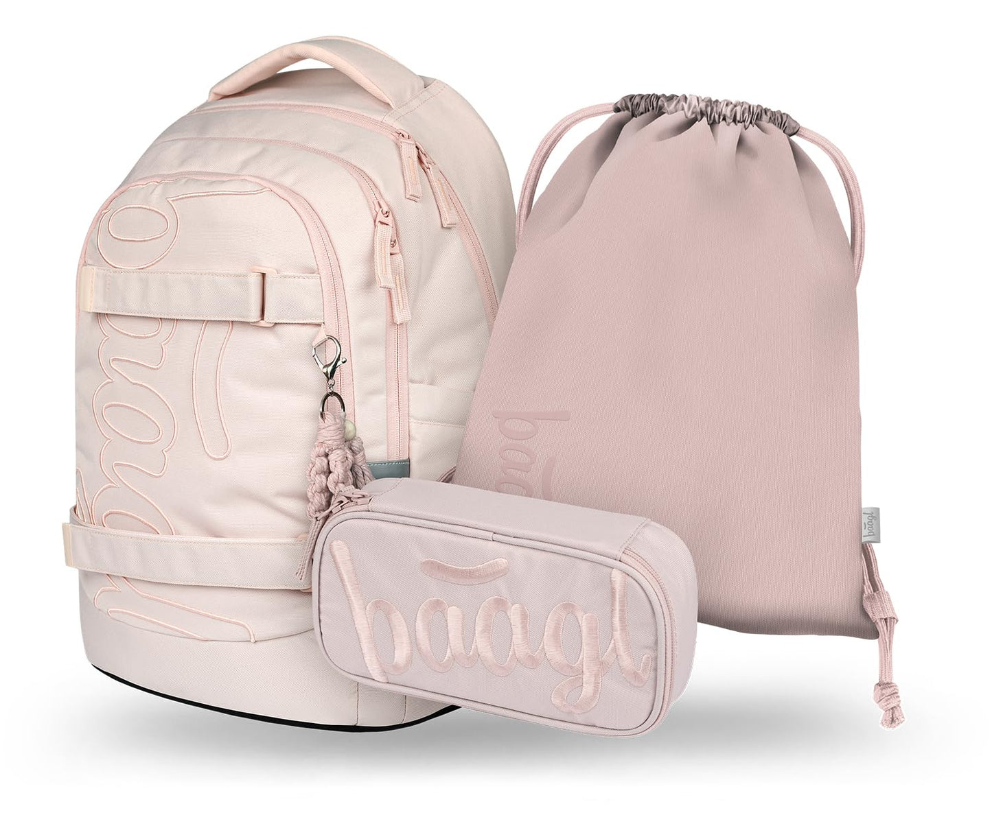 Schulrucksack-Set für Teenager (3-teilig, ergonomisch), Creamy