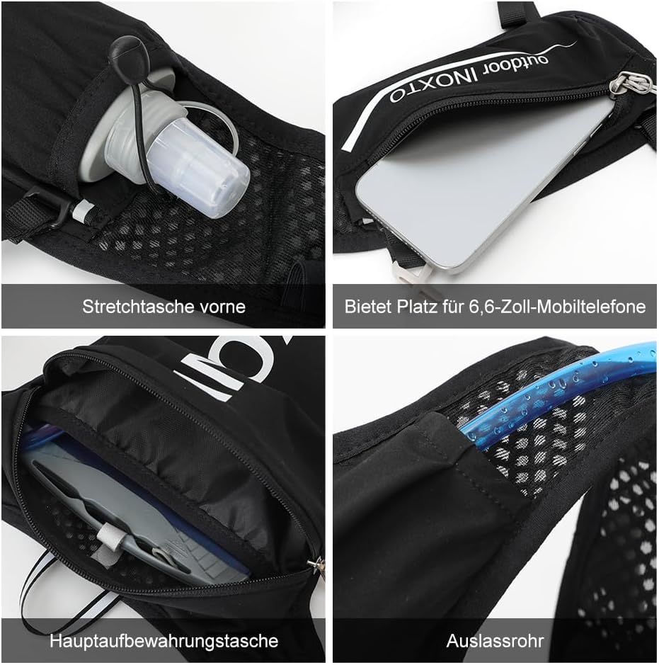 Trinkrucksack, schwarz weiss Standard