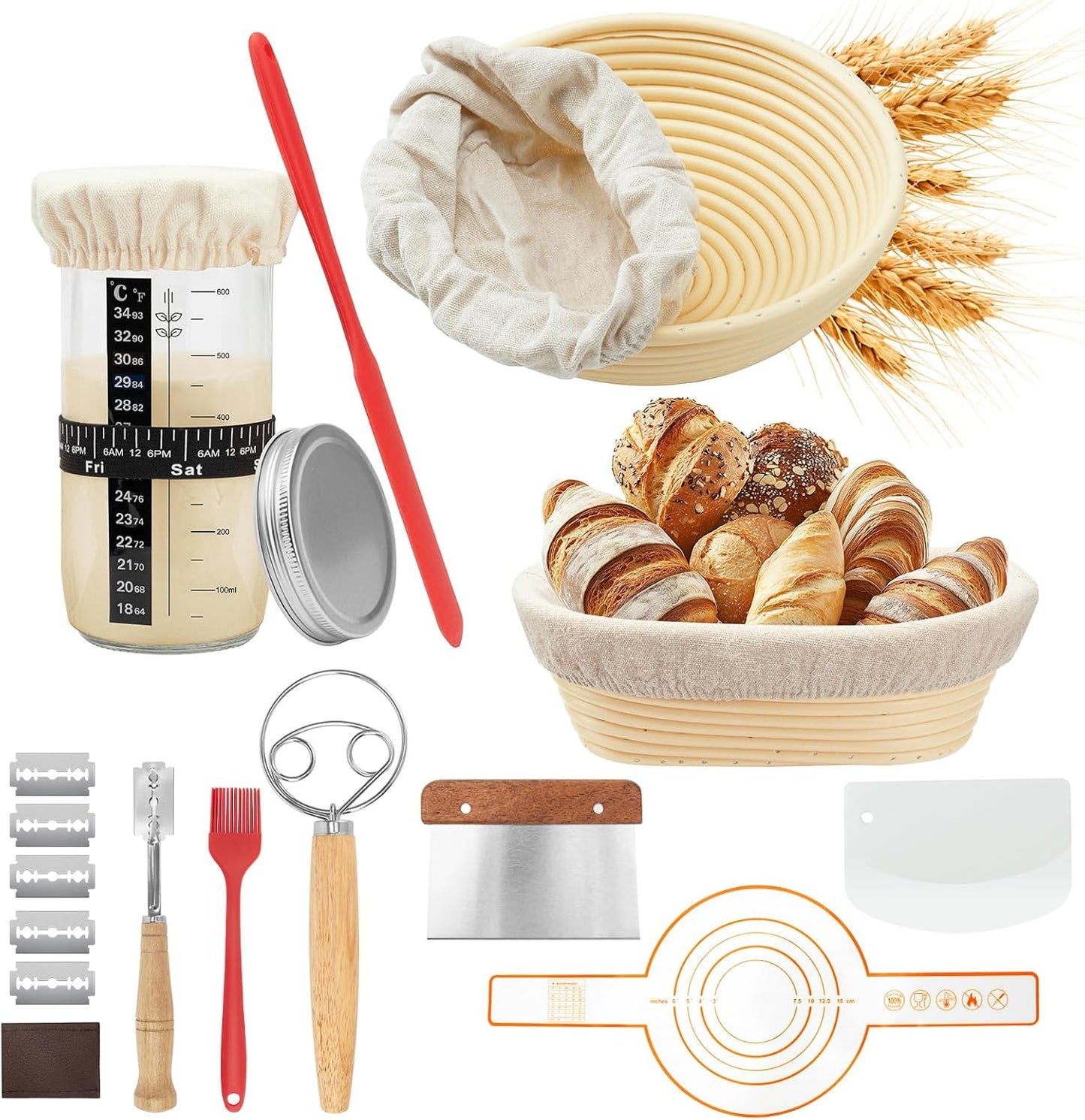 10-teiliges Gärkörbchen-Set für Einsteiger, L
